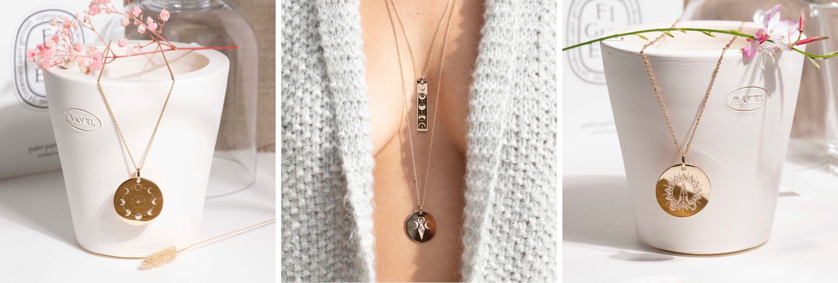 Collier avec médaille gravée