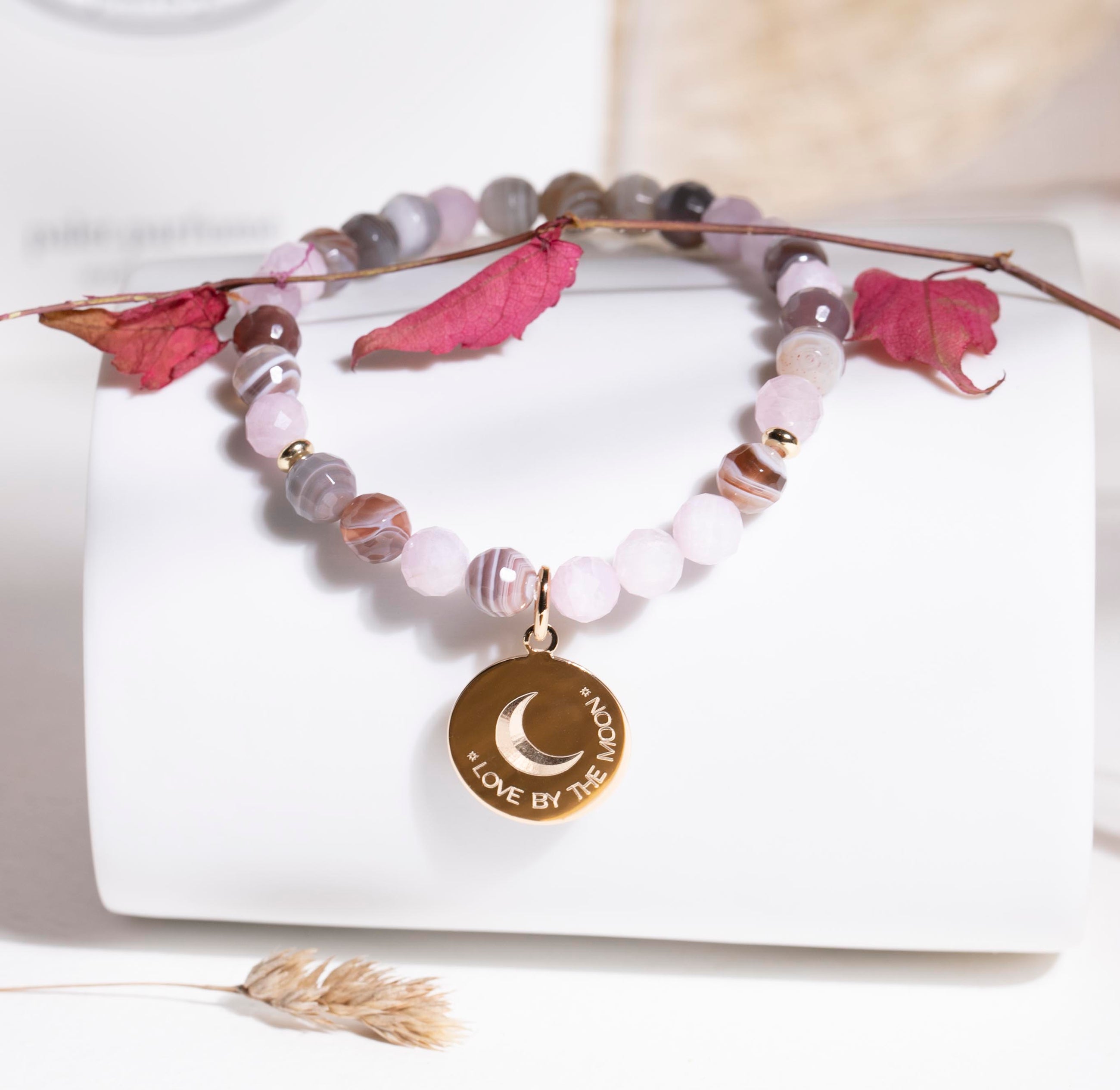 Bracelet kunzite Agate du Botswana