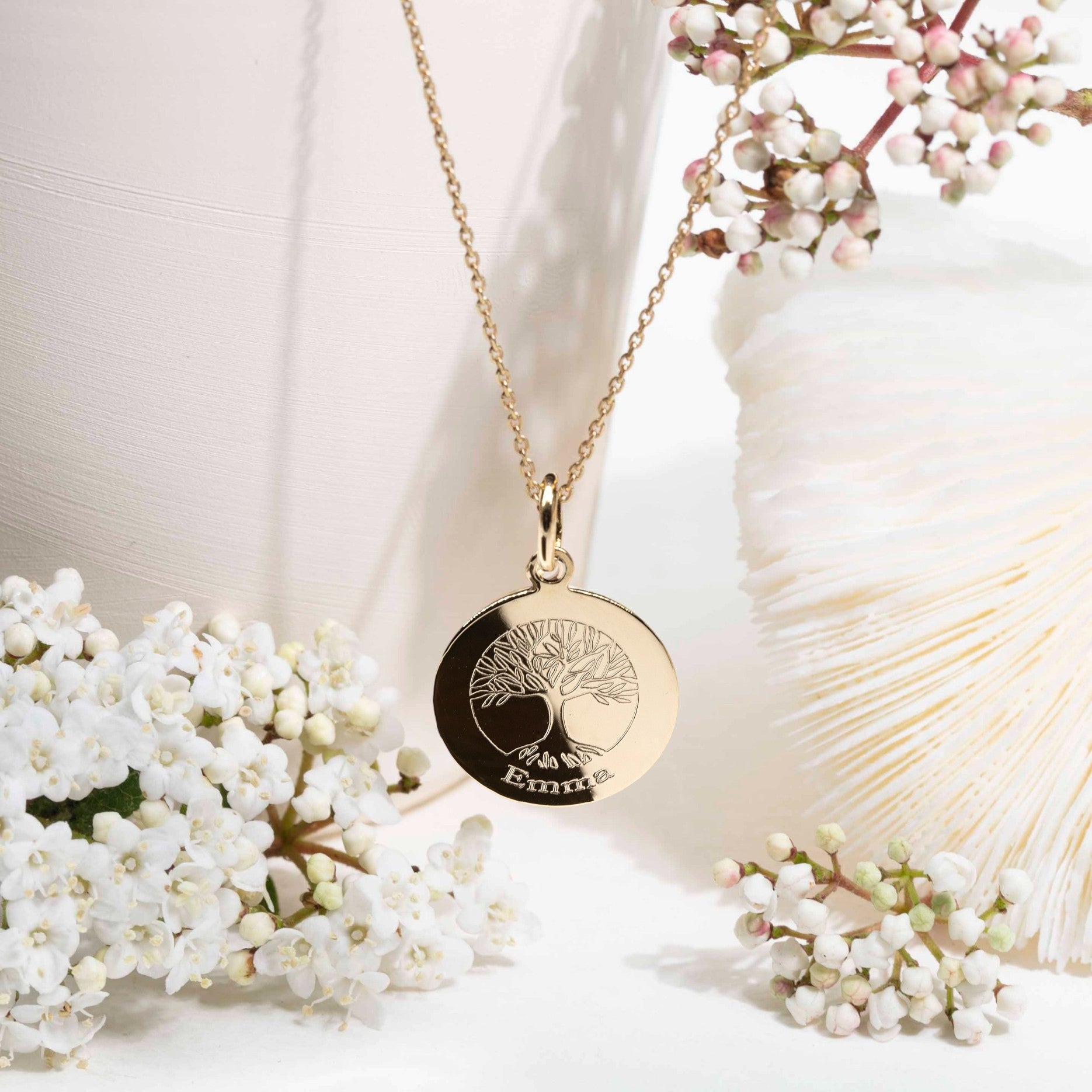 ARBRE DE VIE avec PRENOM - Médaille gravée 17 mm