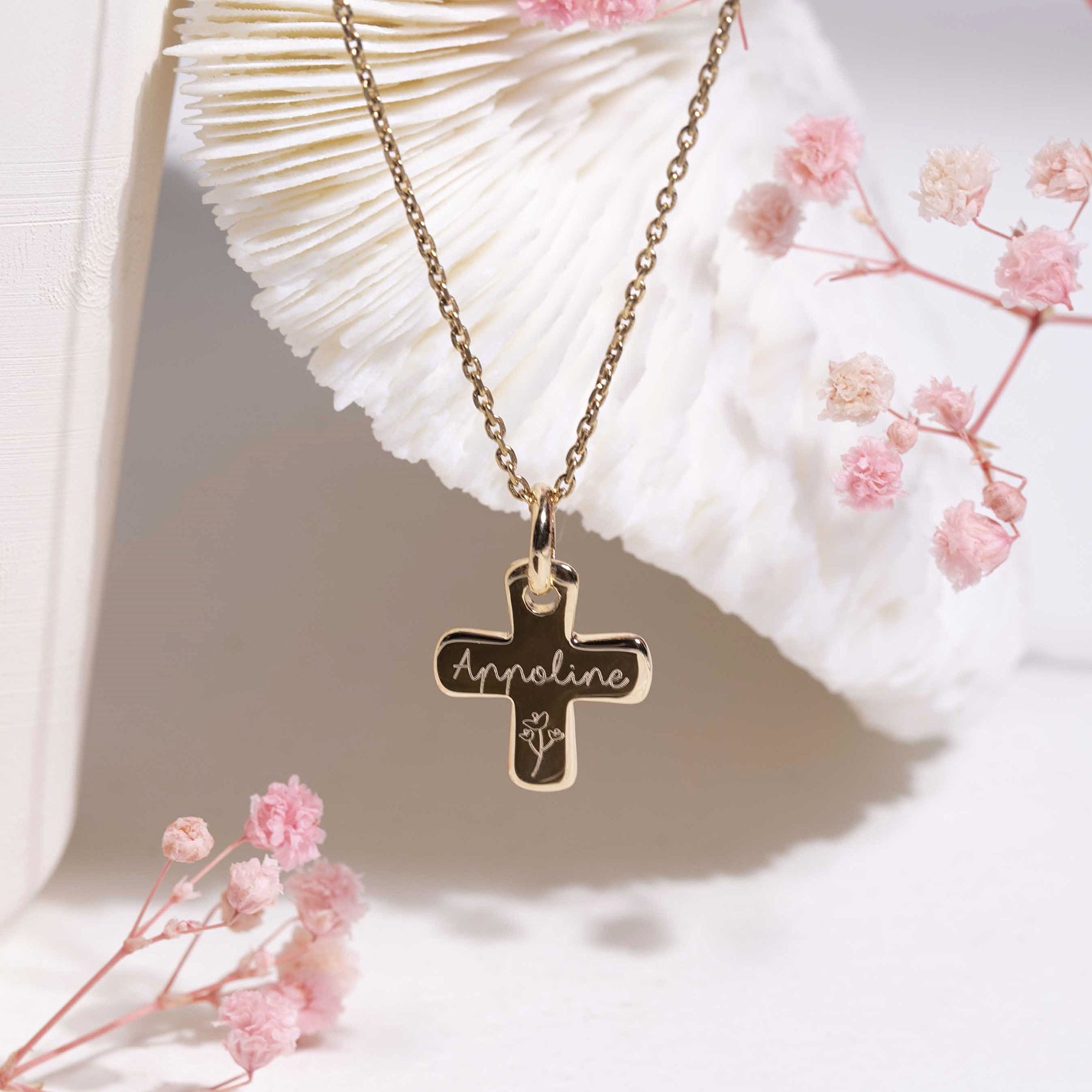 collier croix bapteme enfant