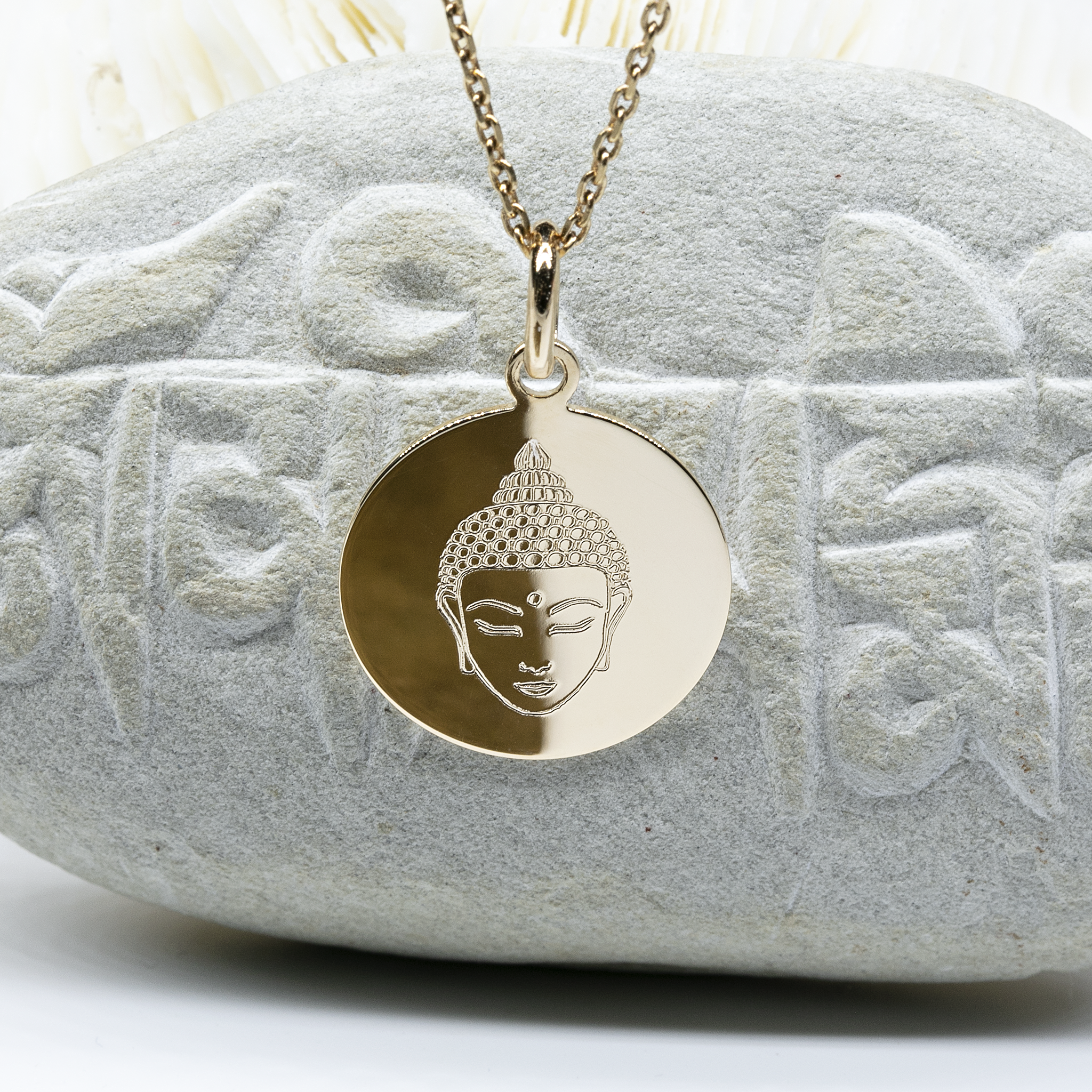 Bijoux spirituels - pendentif tête de Bouddha - Bijoux DeepStones Lithothérapie
