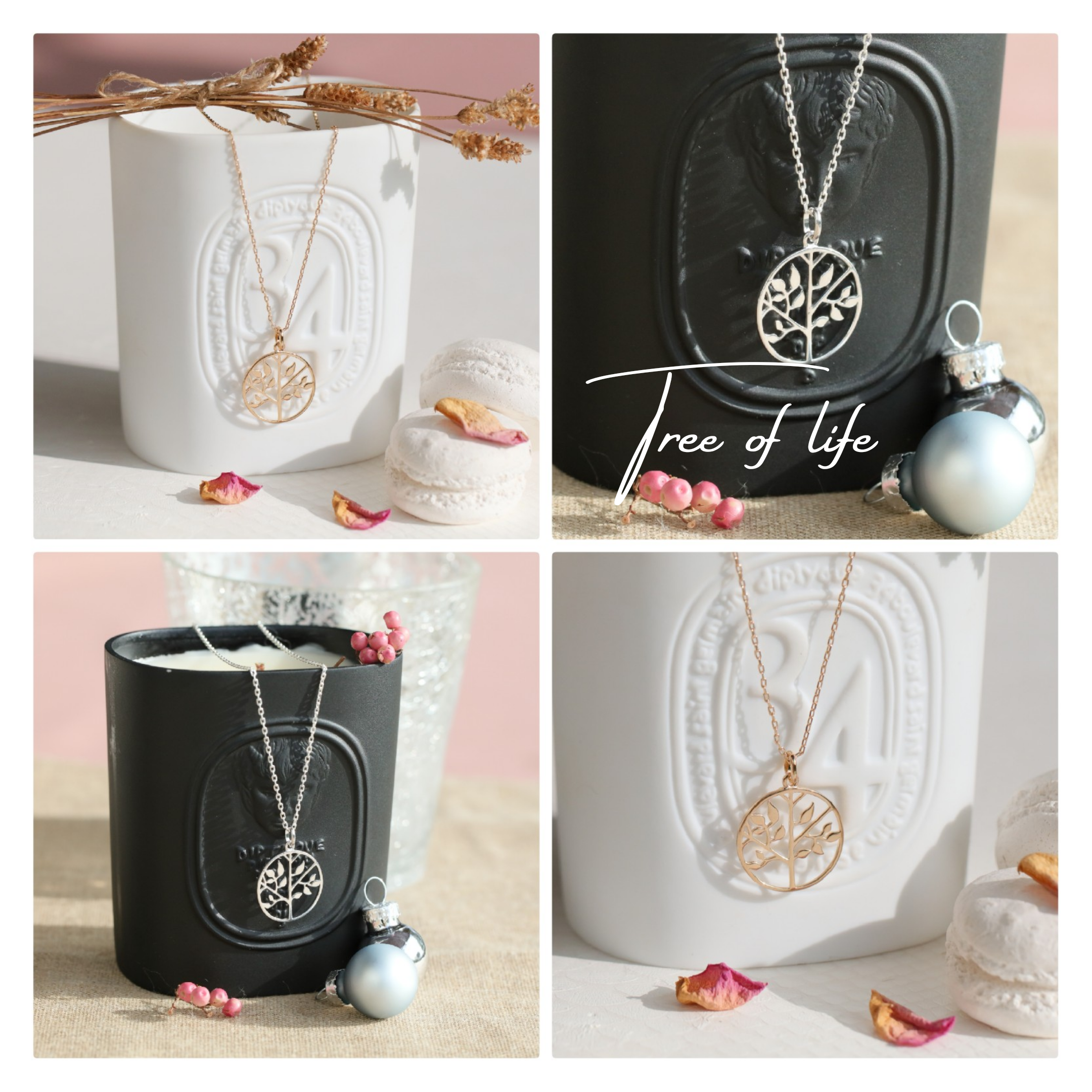 arbre de vie plaqué or et argent 925