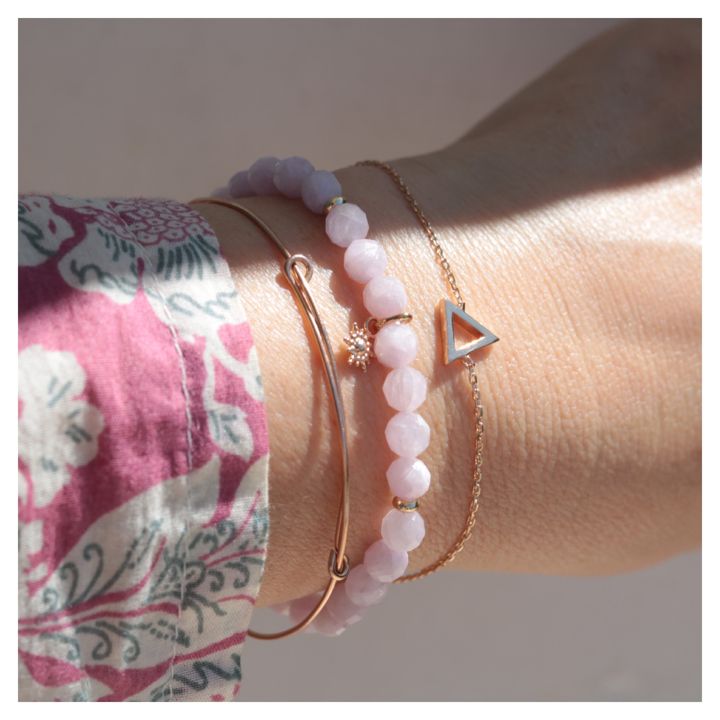 bracelet kunzite chakra du coeur - DeepStones lithothérapie