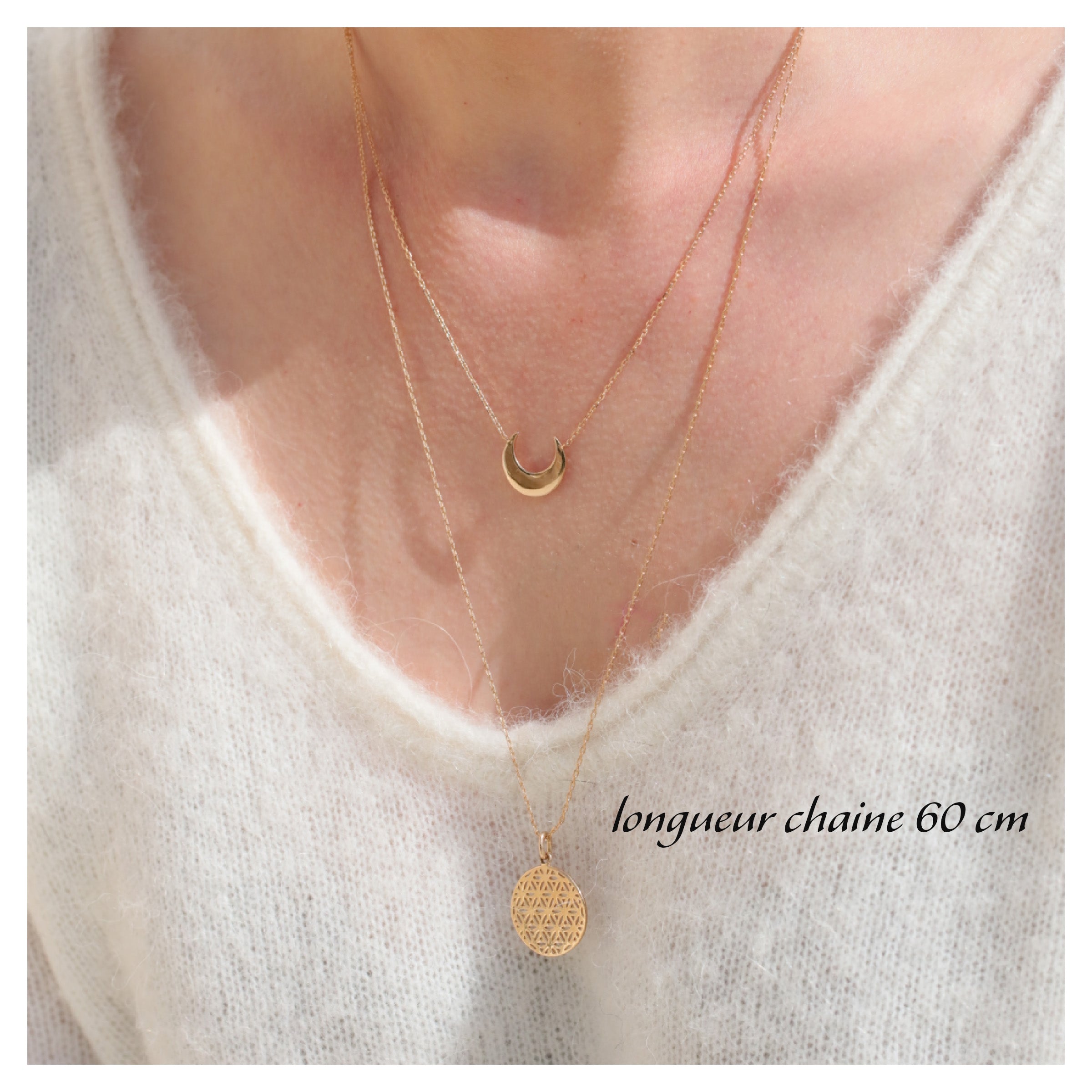 Collier et pendentif croissant de lune - Crescent Moon