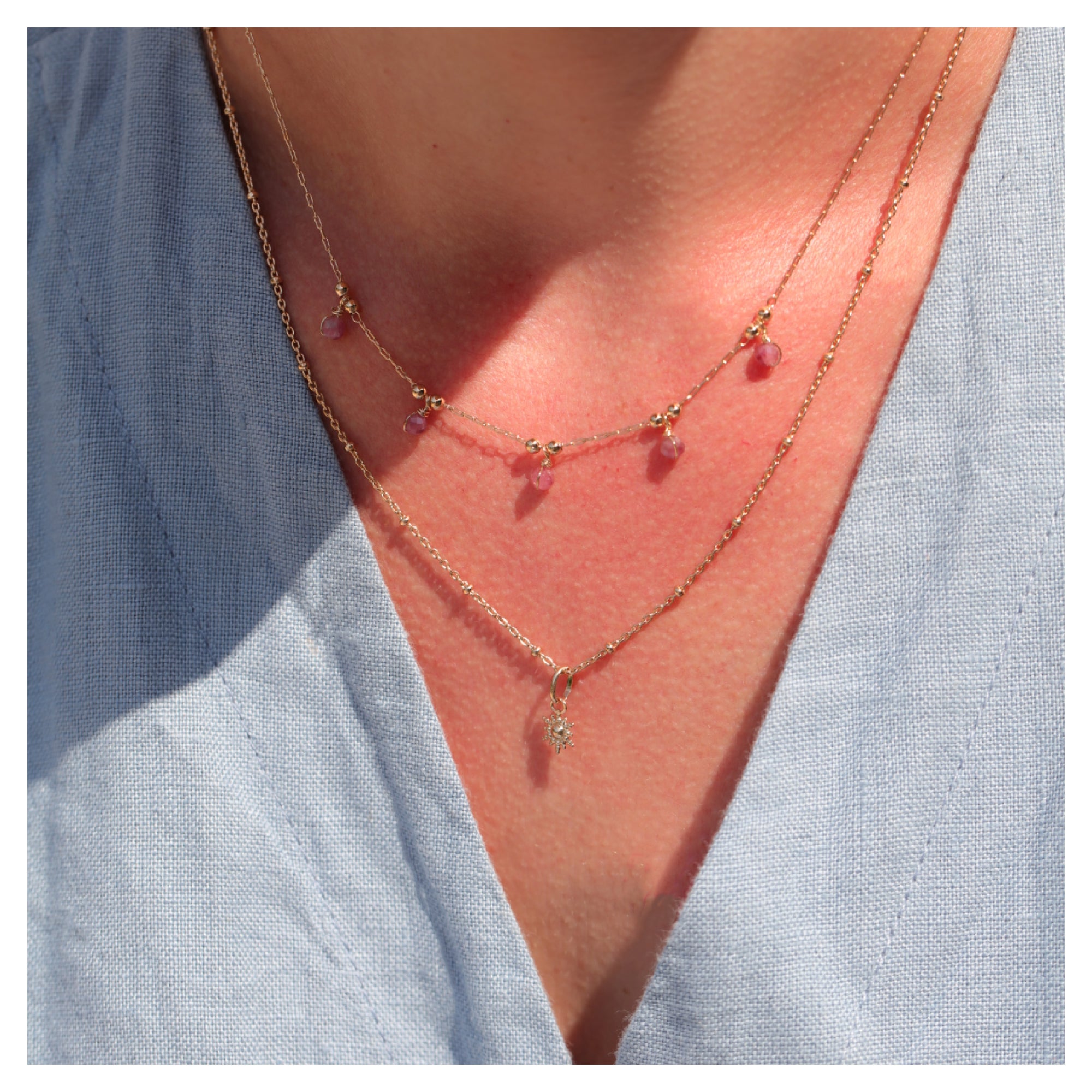 Collier petit soleil plaqué or - Little Sun