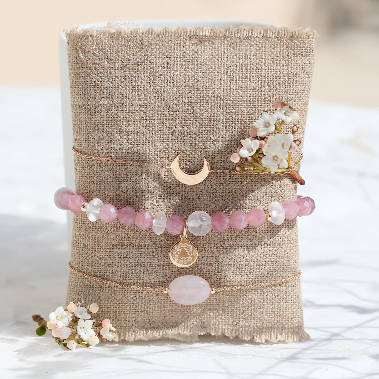 bijoux quartz rose
