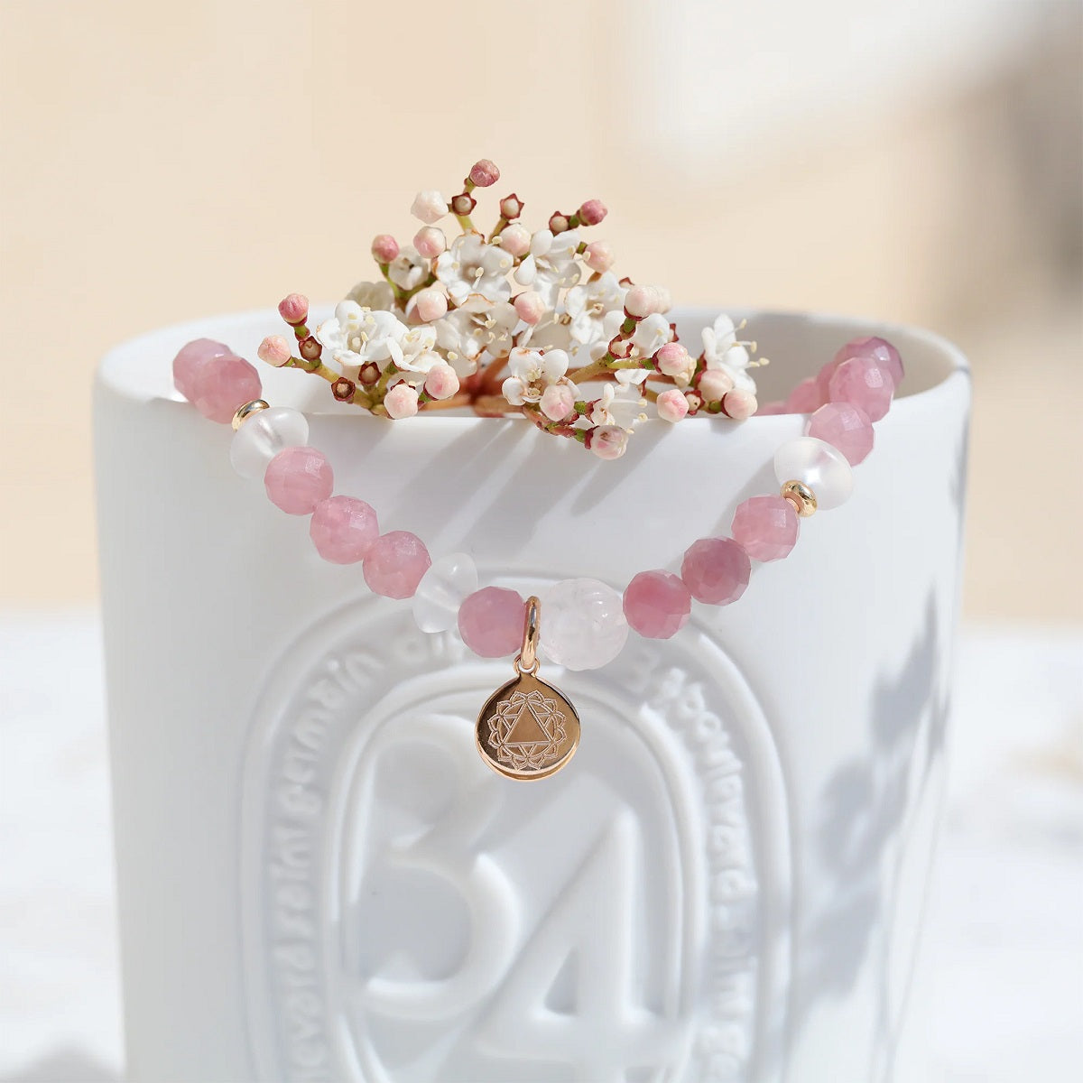 bracelet pierre confiance en soi bijoux quartz rose