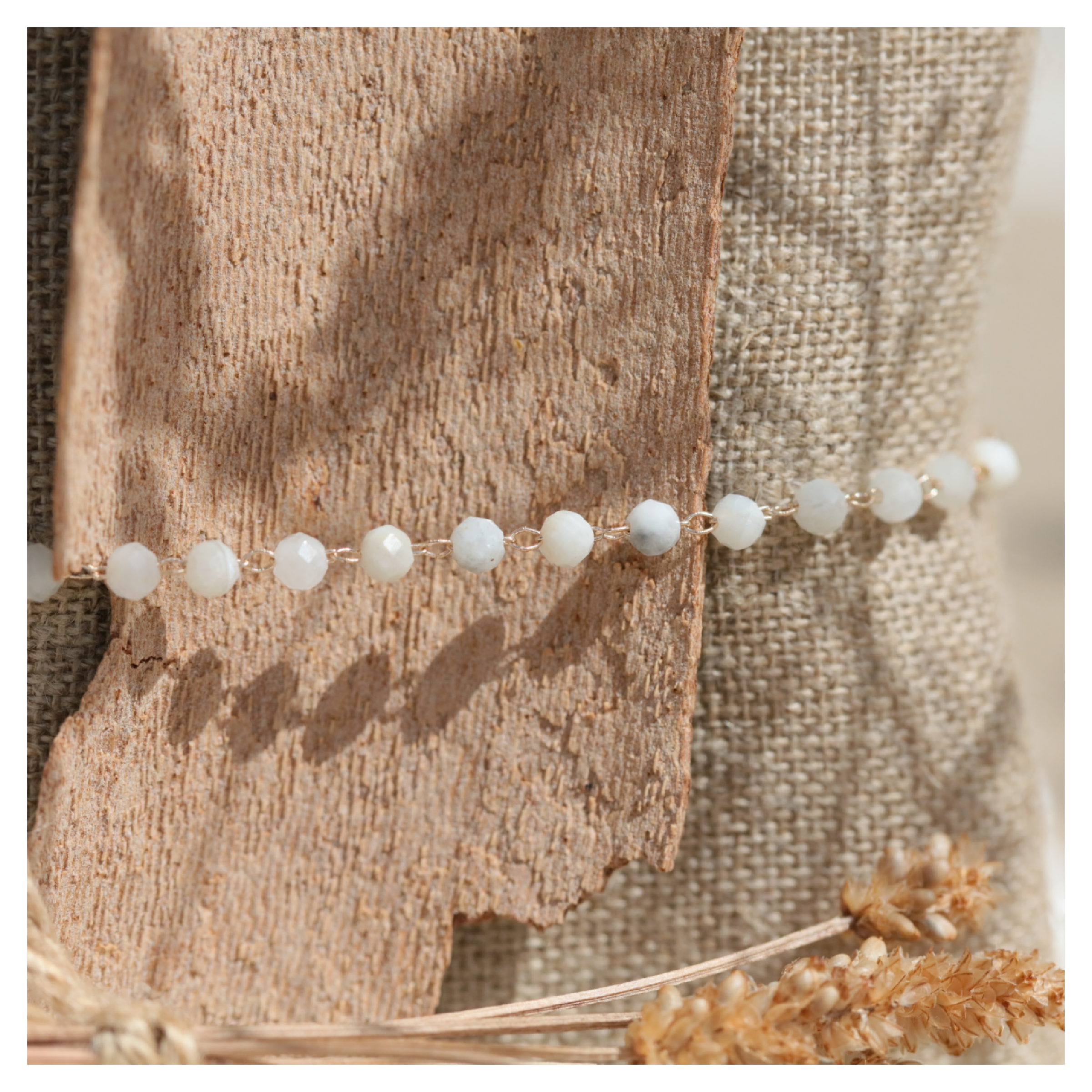 bracelet pierre de lune plaque or