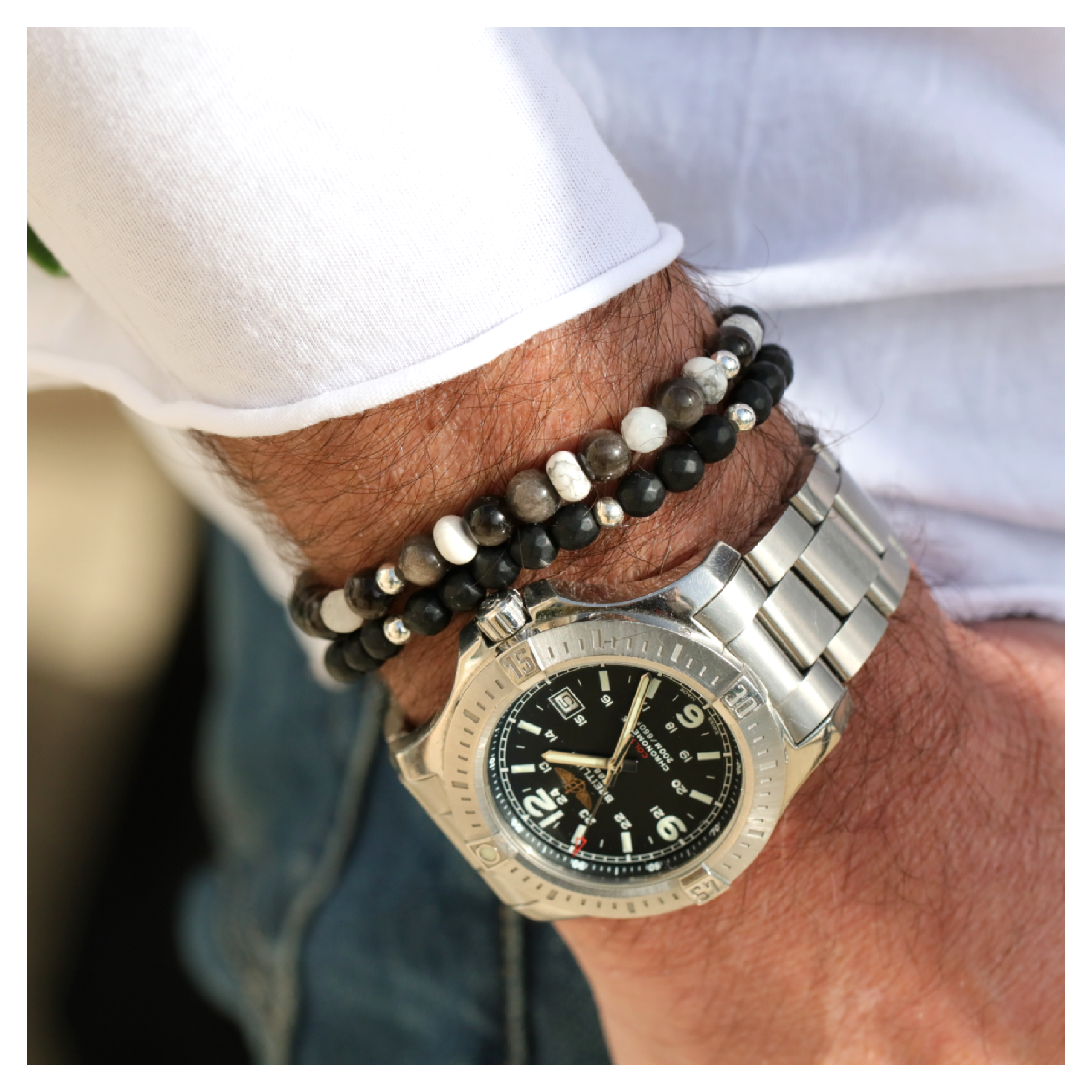 bracelet pierres naturelles homme