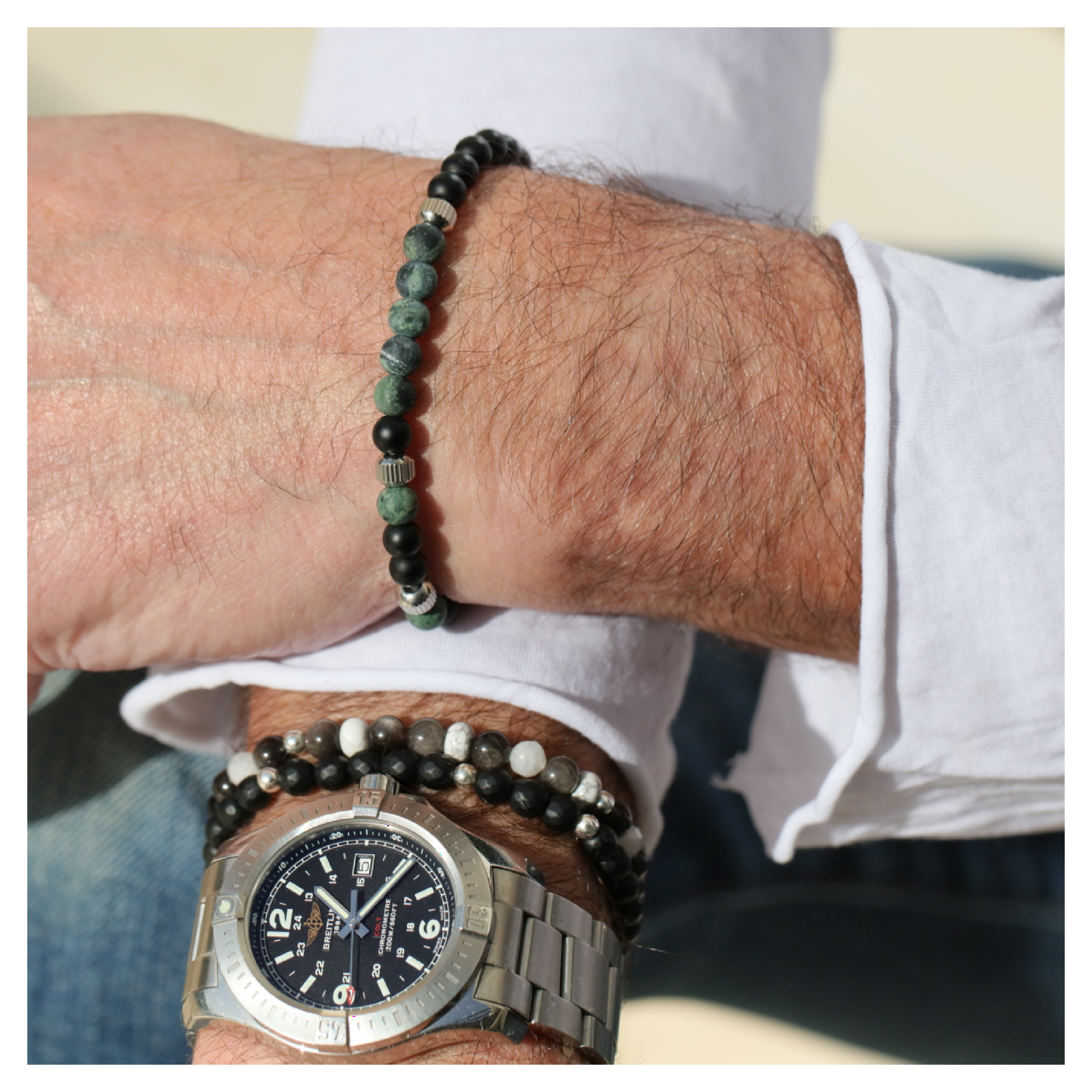 bracelet pierres naturelles homme
