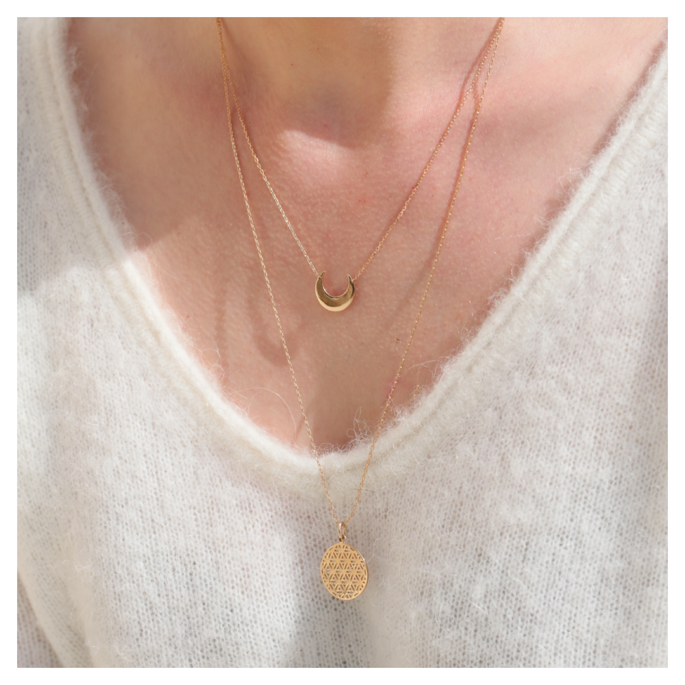 fleur de vie plaqué or - bijoux DeepStones Lithothérapie