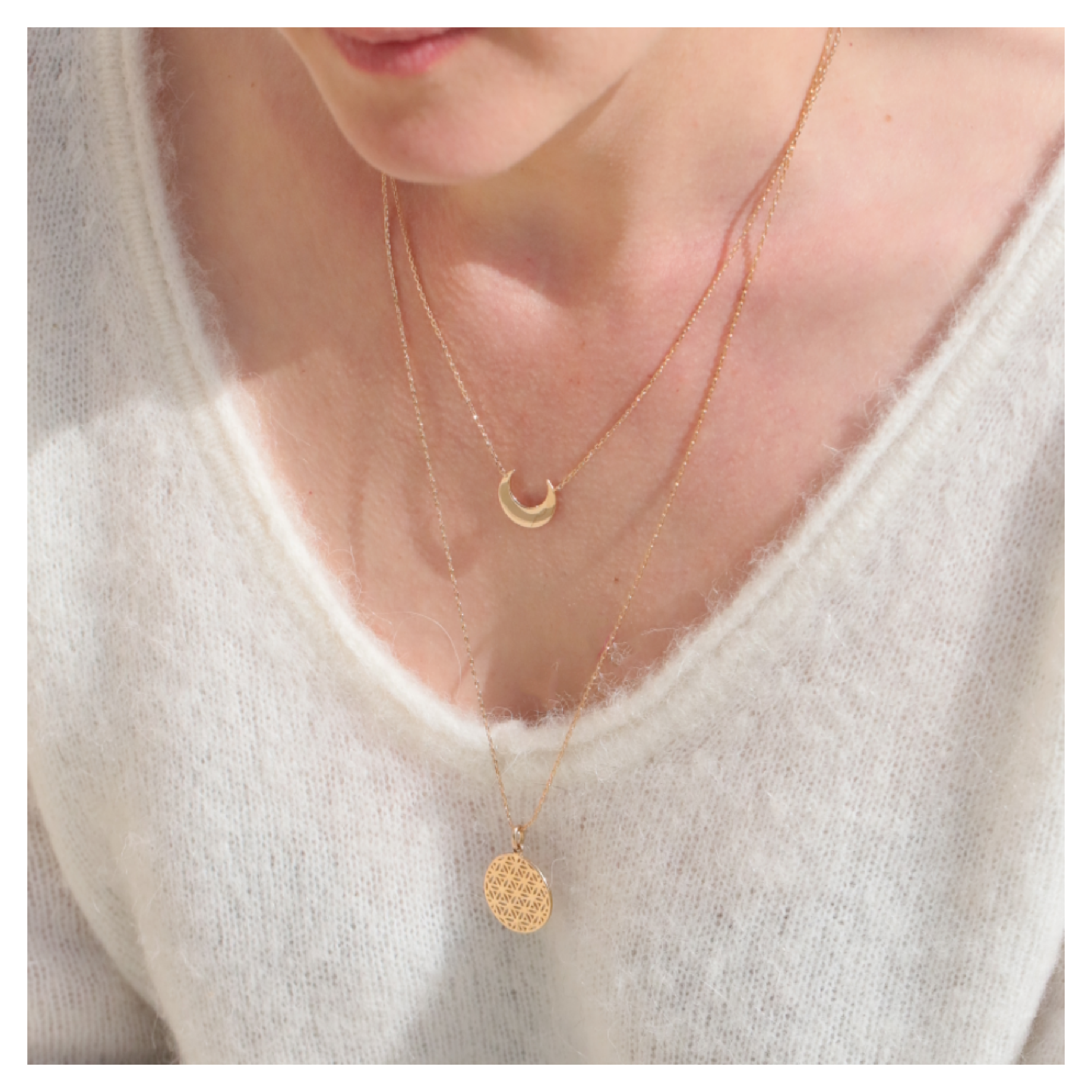 bijou fleur de vie plaqué or - bijoux DeepStones Lithothérapie