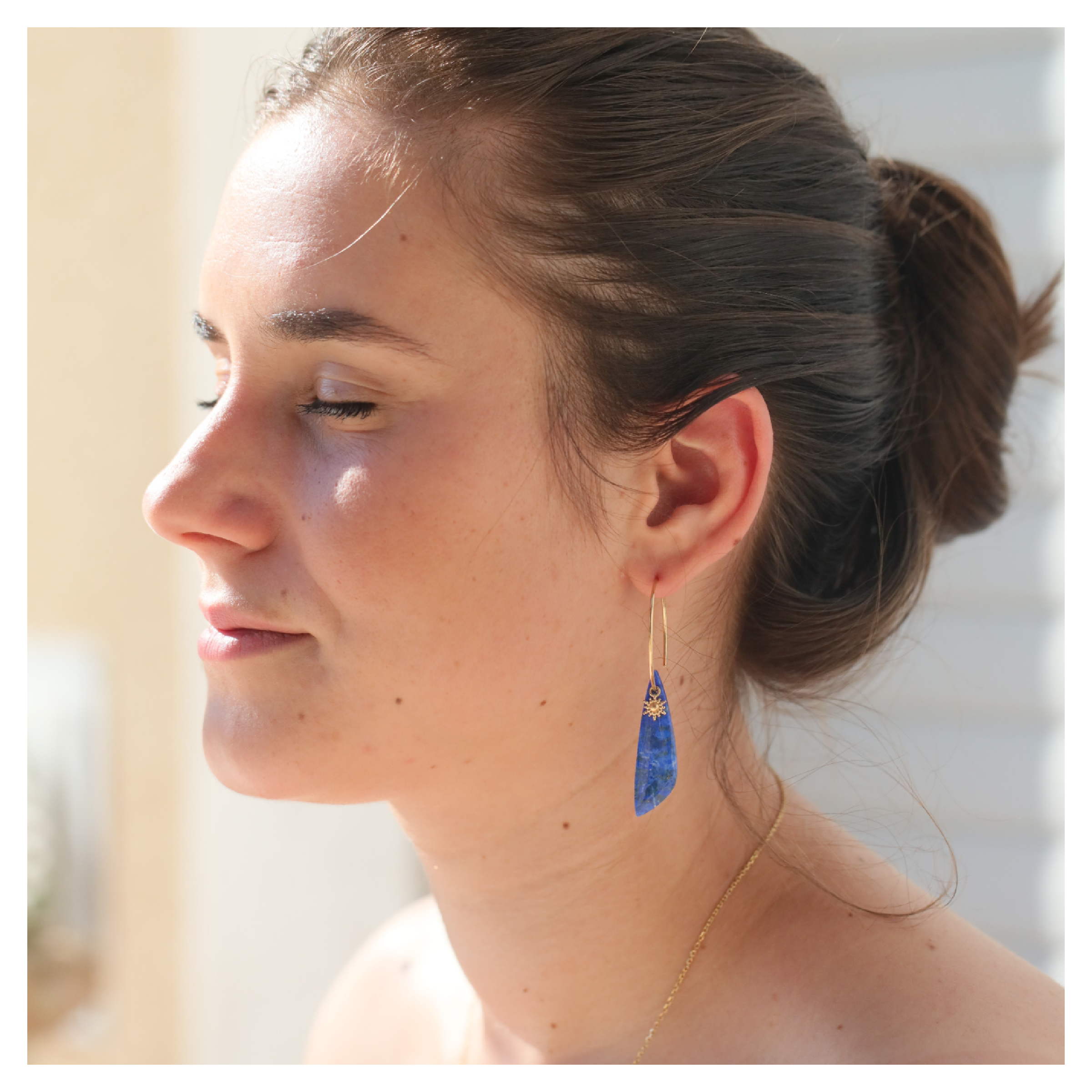 bijoux lapis lazuli - boucles d oreilles pierres naturelles - DeepStones Lithothérapie