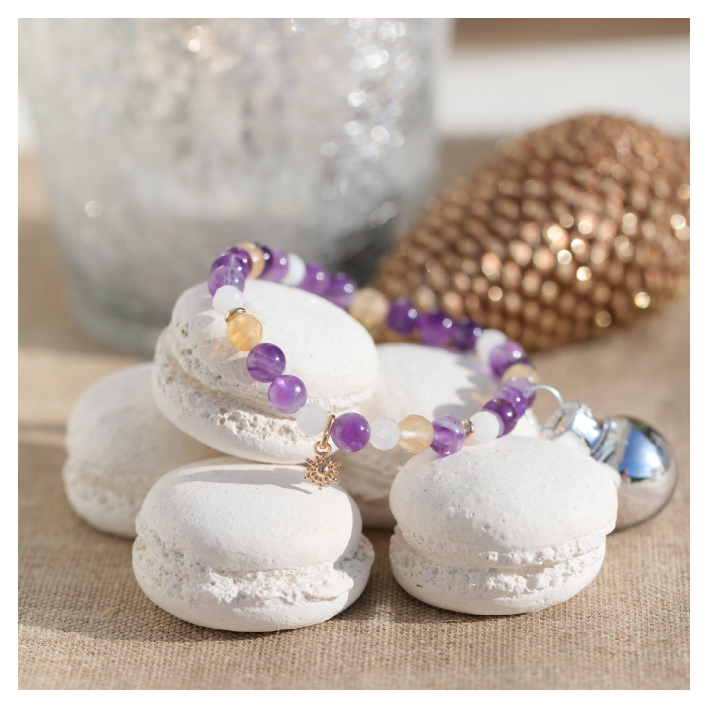 bracelet améthyste pierre de lune