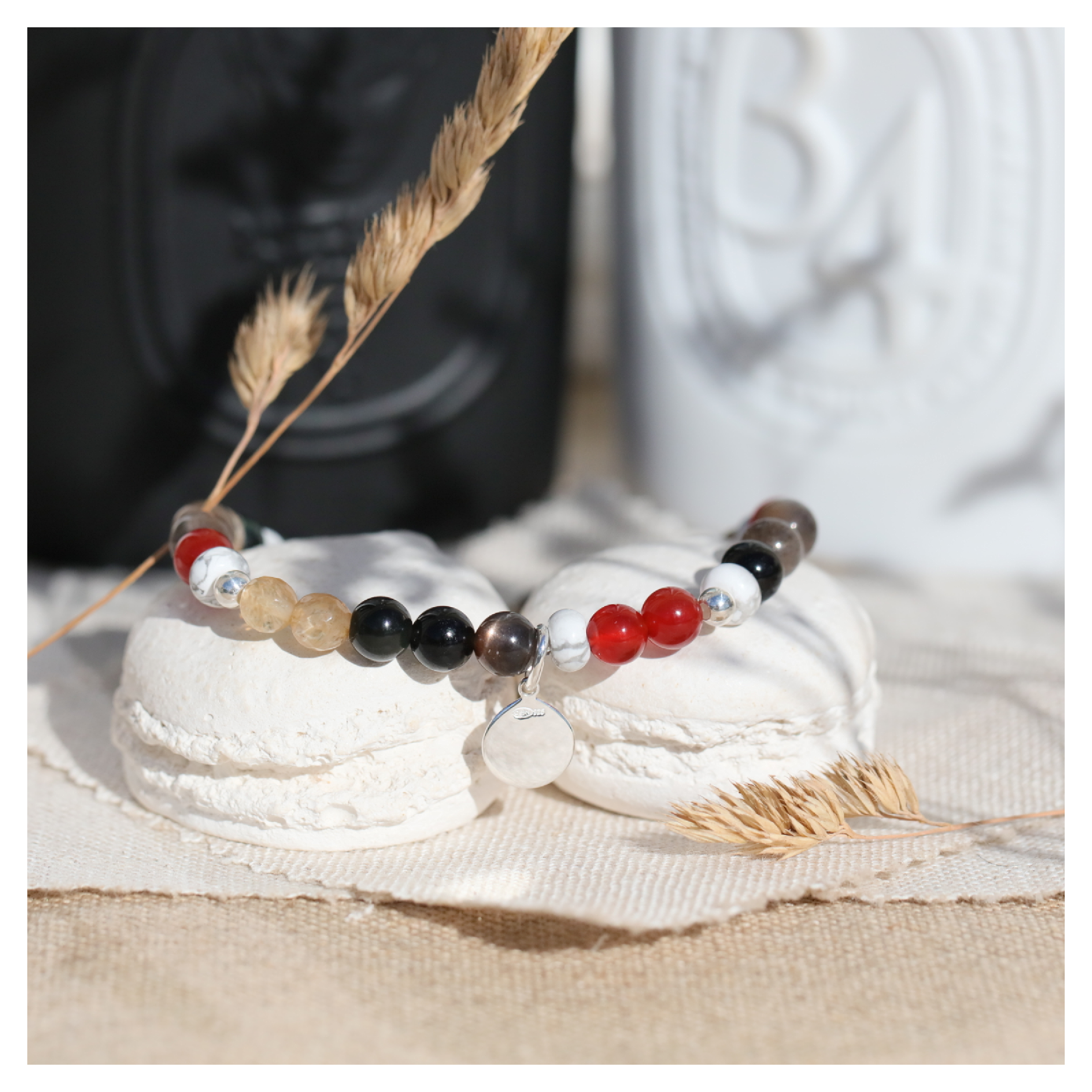 bijou pierre de soleil citrine cornaline obsidienne - bijoux DeepStones Lithothérapie