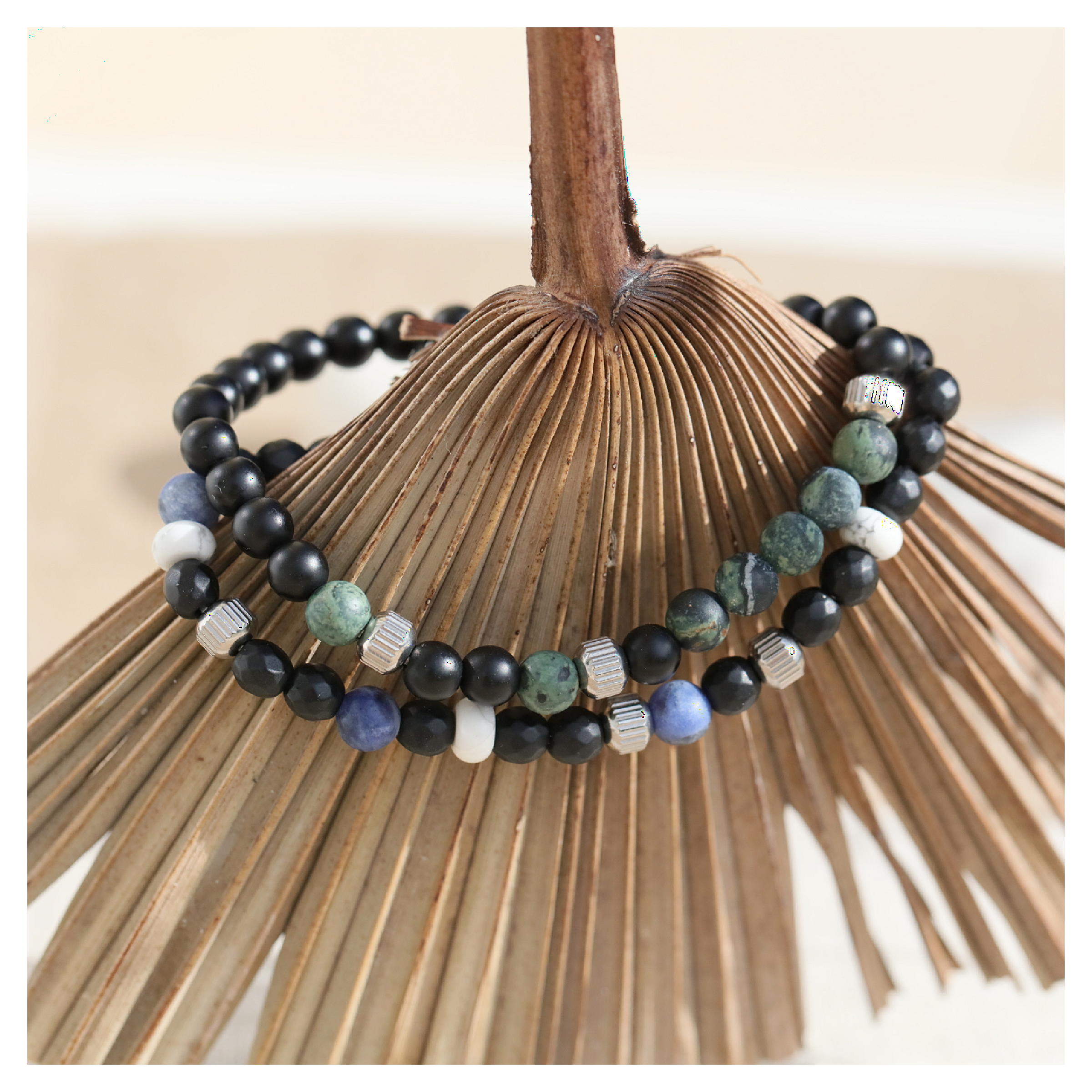 Bracelet pierre naturelle homme Protection ancrage confiance en soi