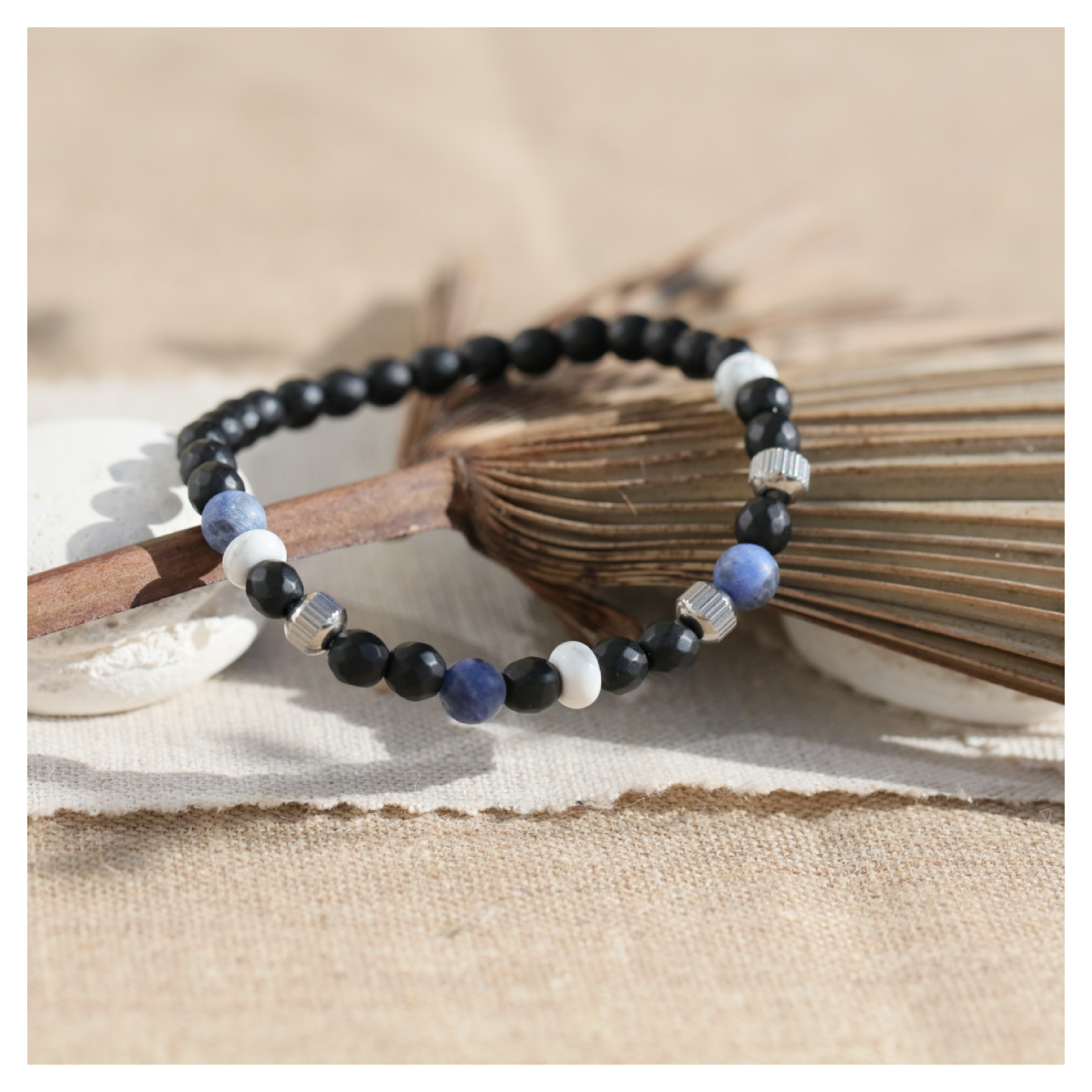 Bracelet pierre naturelle homme Protection ancrage confiance en soi