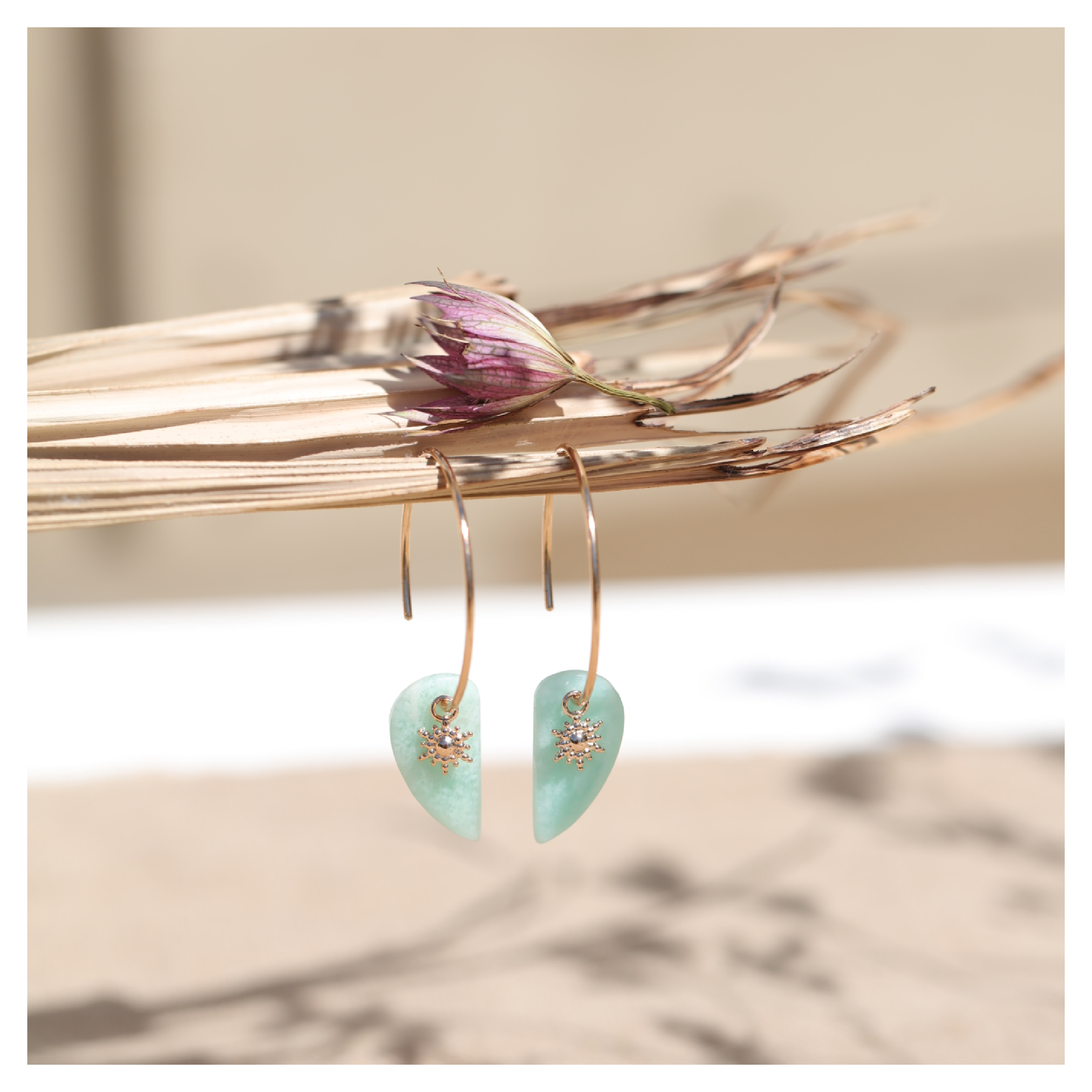 Boucle d'oreille en amazonite