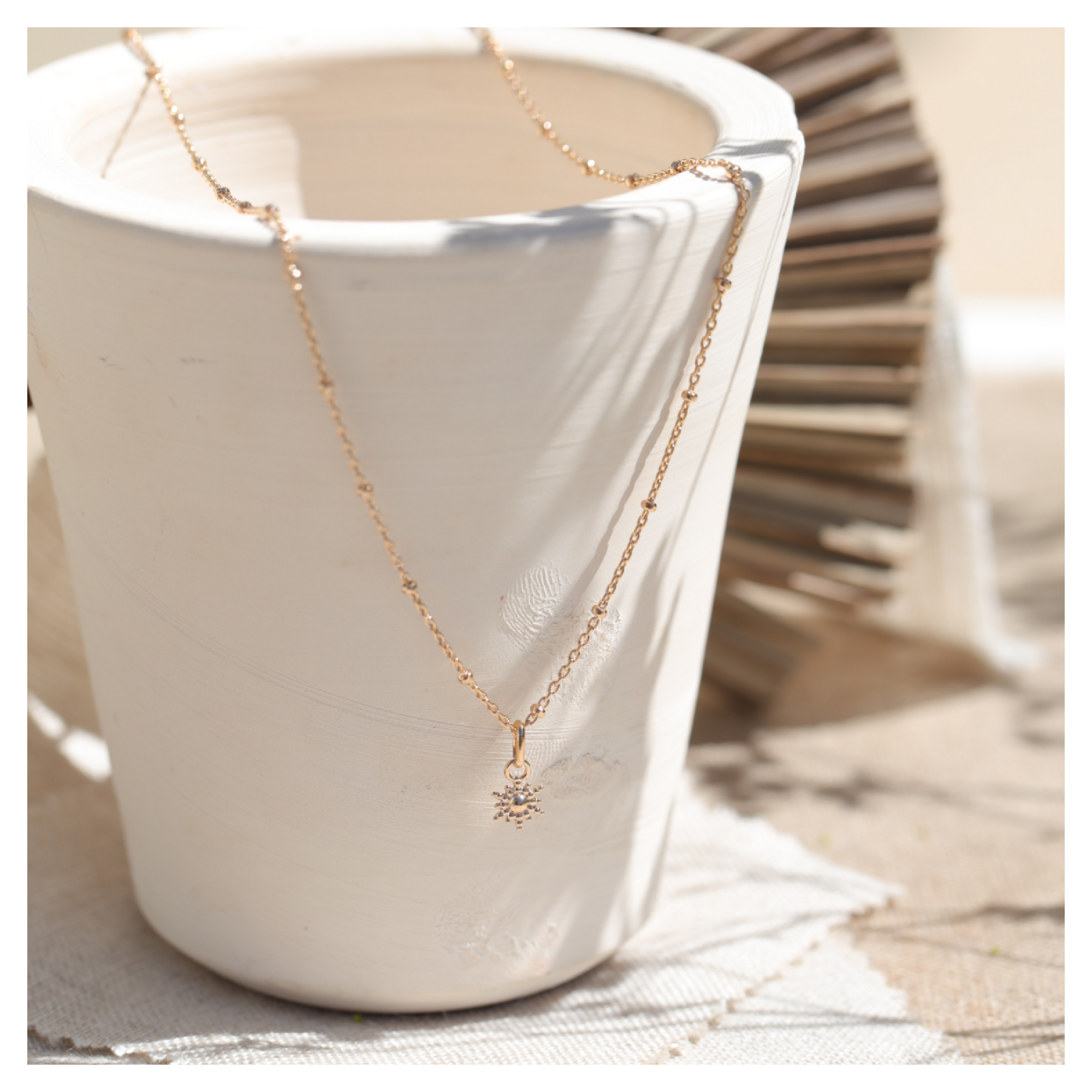 Collier petit soleil chaine marseillaise plaqué or 3 microns