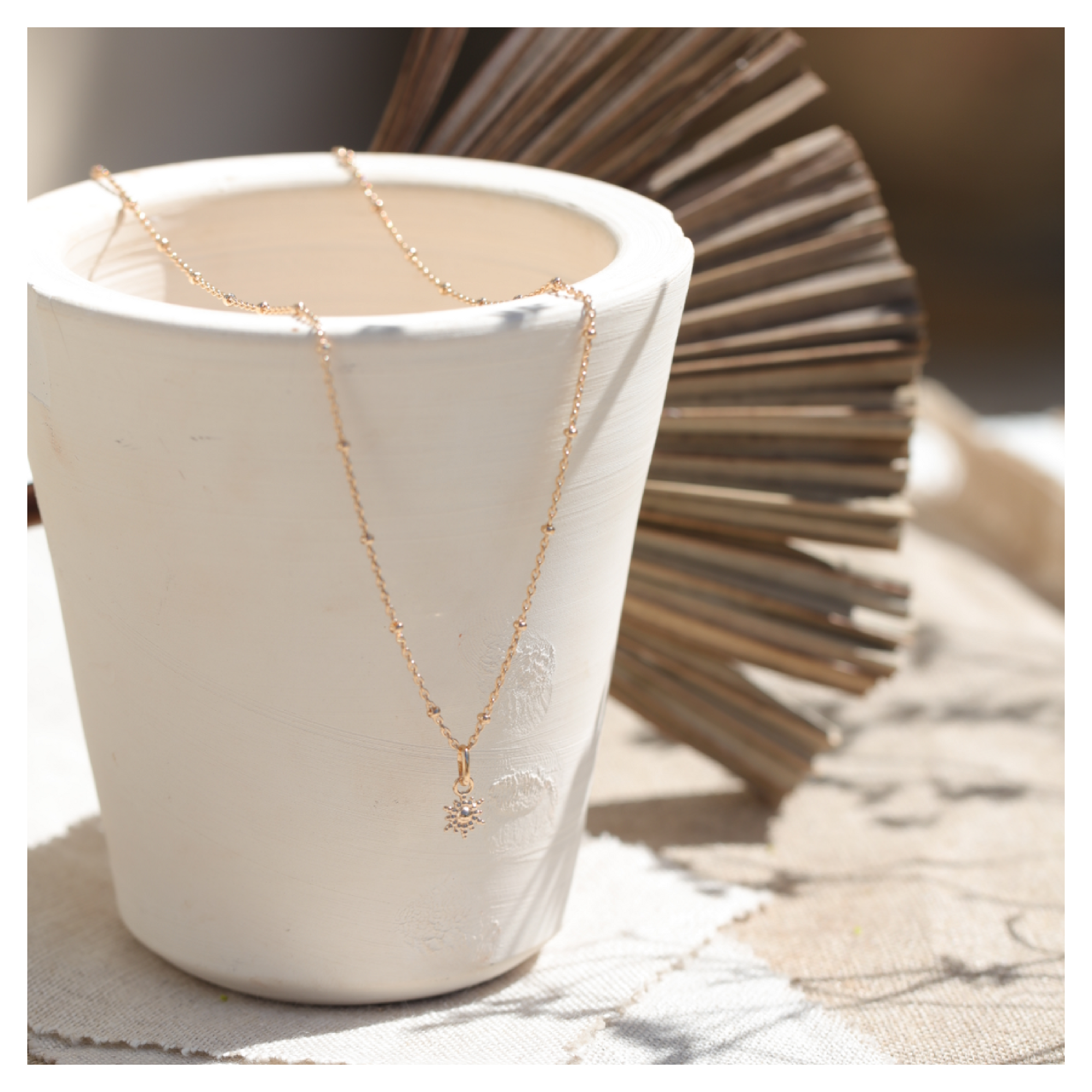Collier petit soleil chaine marseillaise plaqué or 3 microns