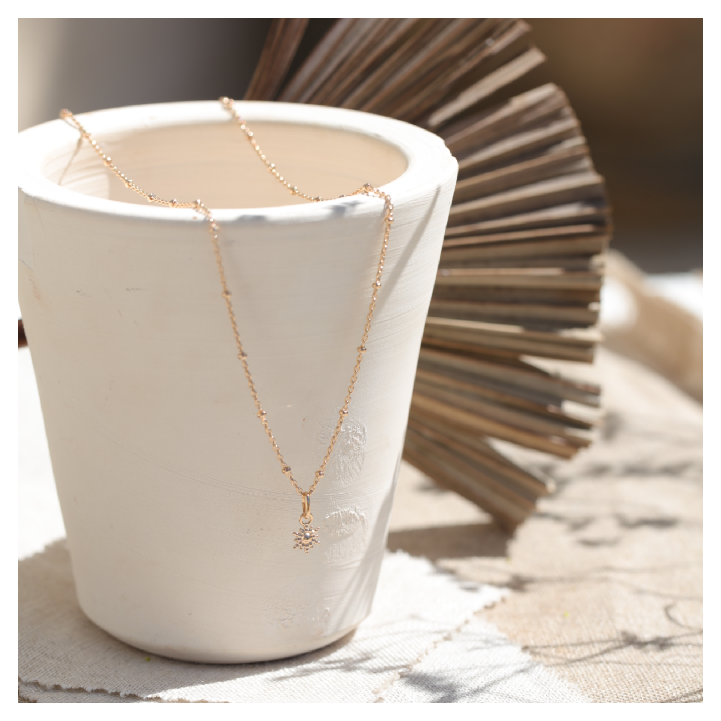 Collier petit soleil chaine marseillaise plaqué or 3 microns