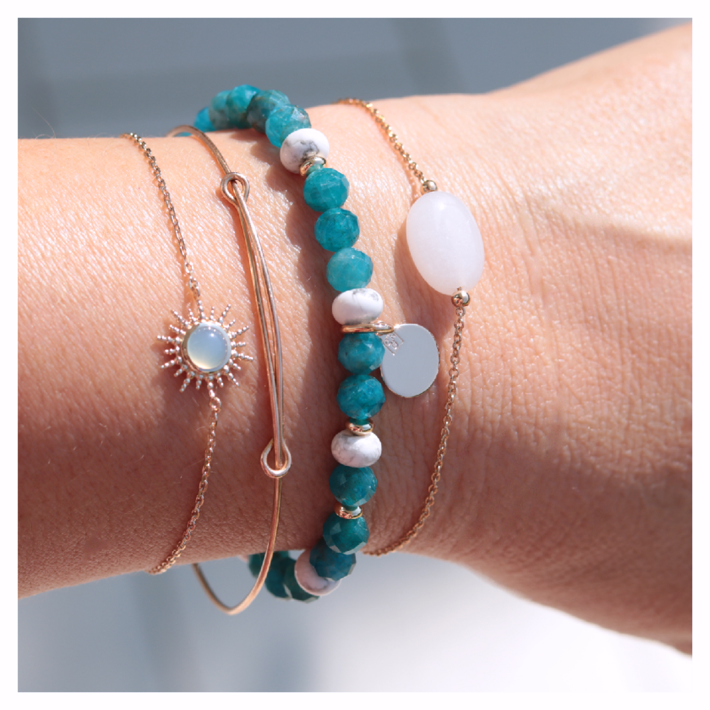 Bijoux lithothérapie ★ bracelets pierres naturelles apatite & howlite ★ DeepStones