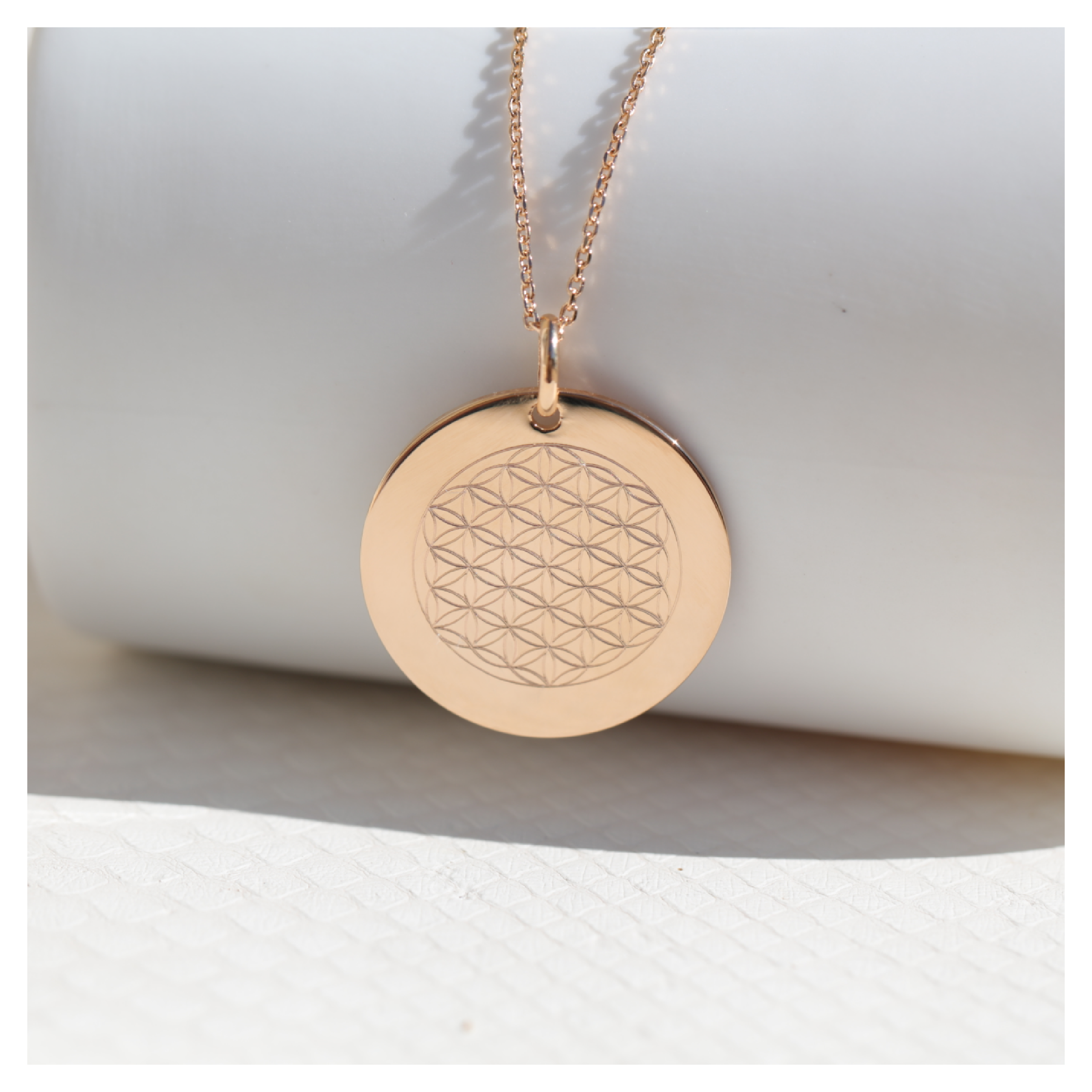 FLEUR DE VIE PLAQUE OR