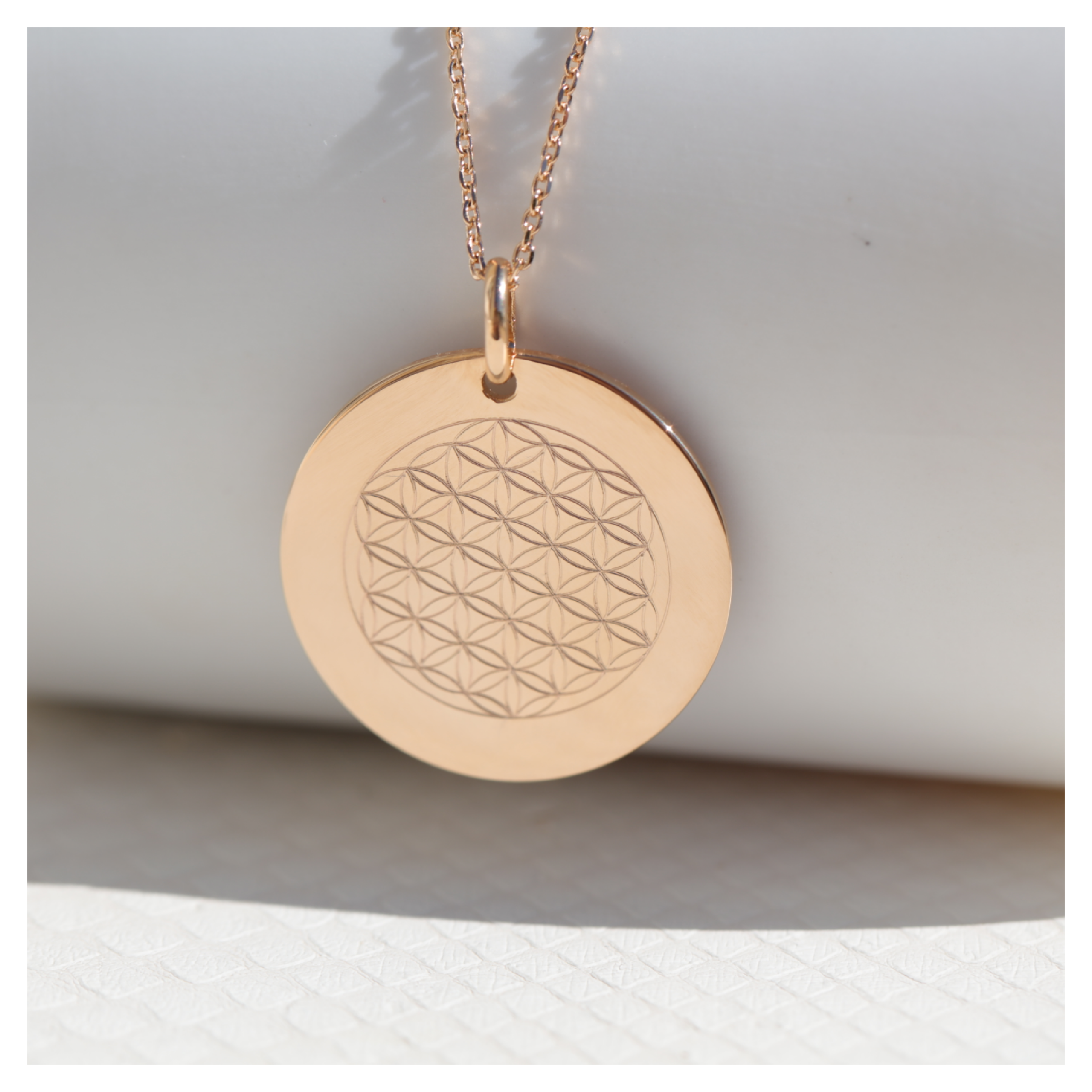 FLEUR DE VIE PLAQUE OR