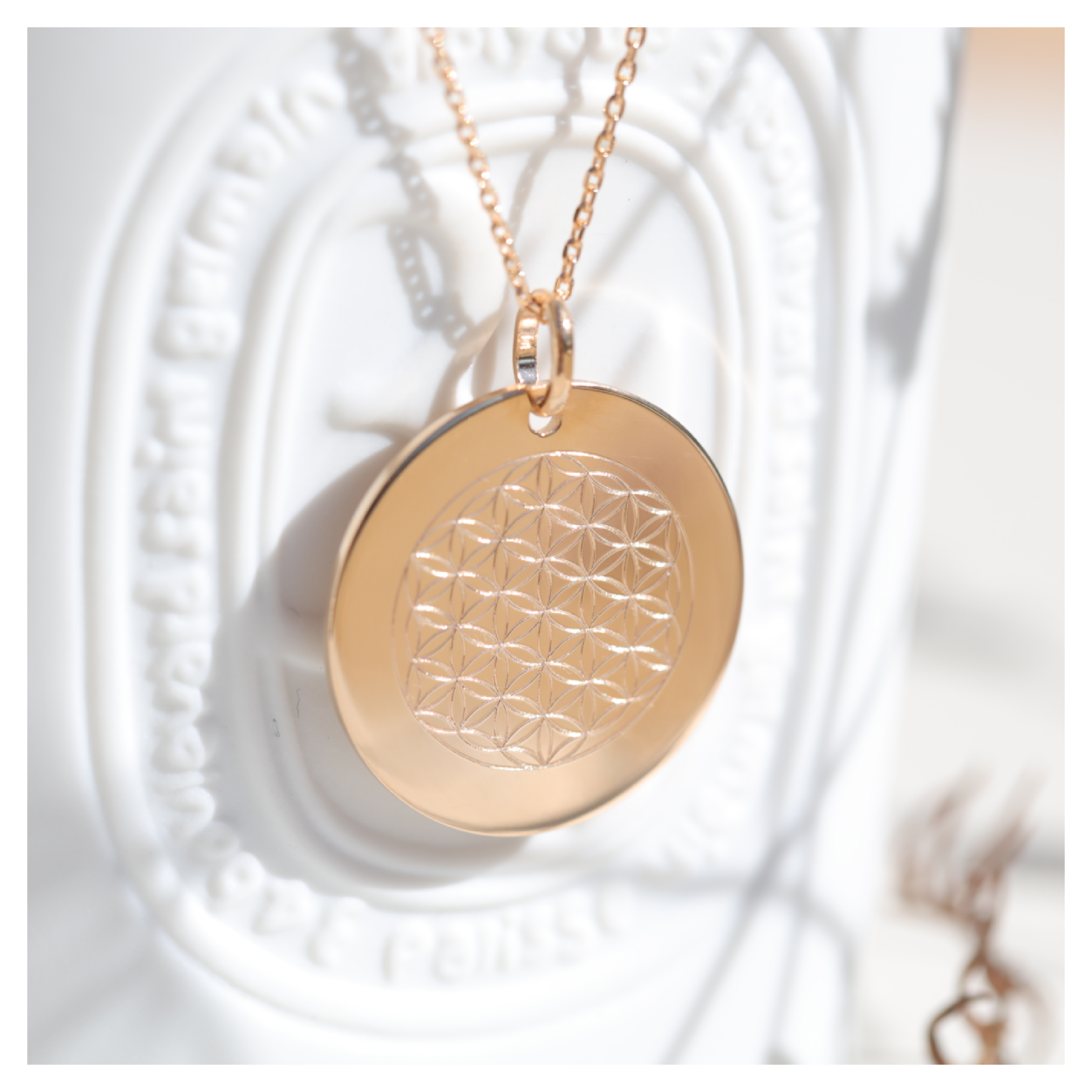 FLEUR DE VIE PLAQUE OR