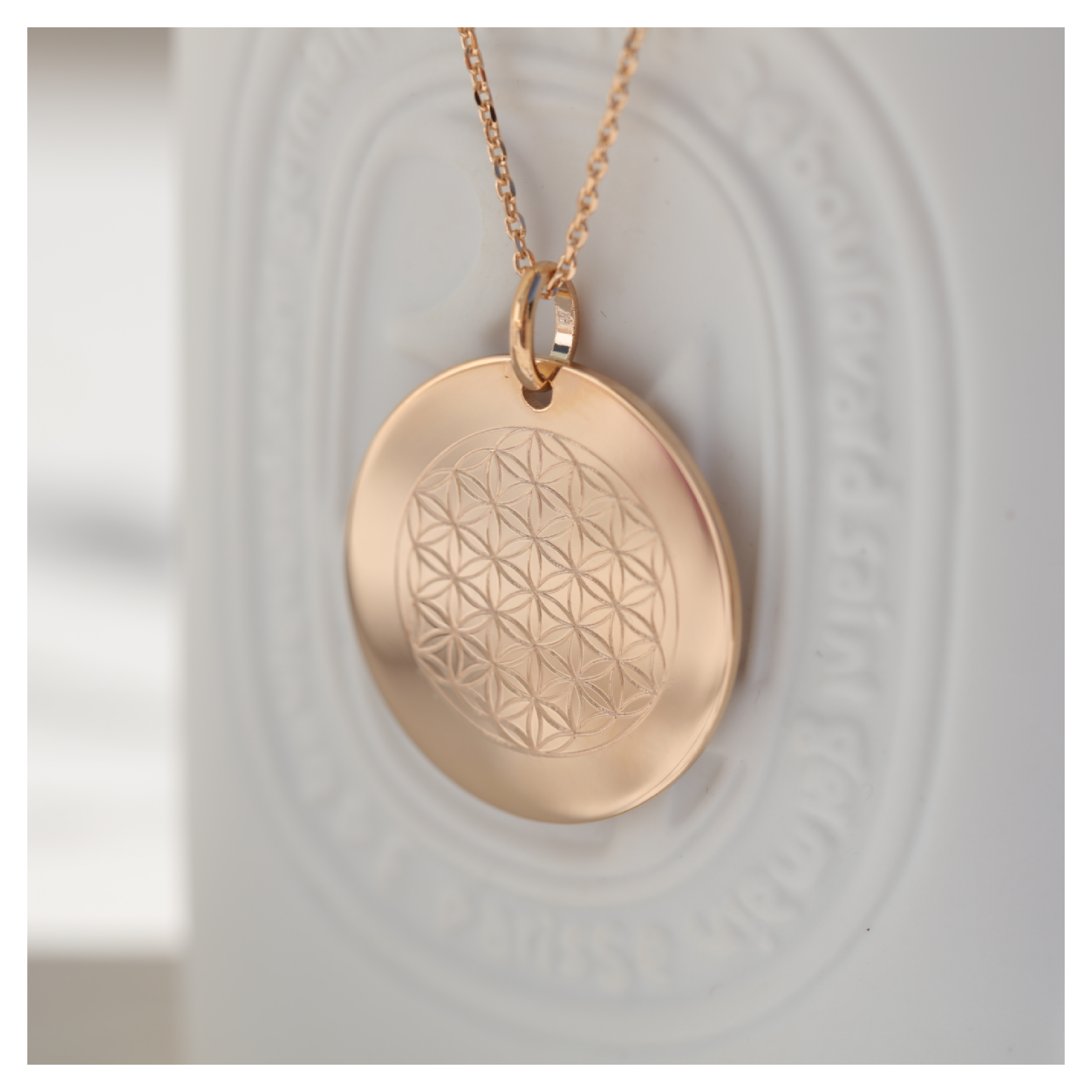 FLEUR DE VIE PLAQUE OR