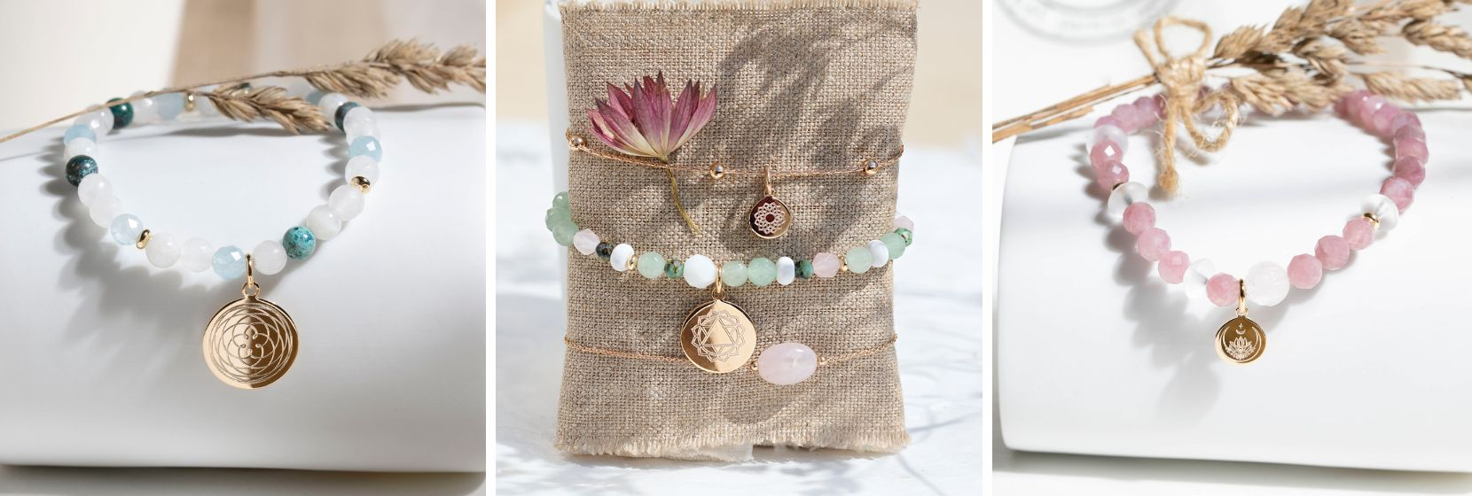 médailles pour bracelet en pierre naturelles