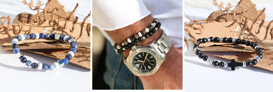 bracelet homme pierres naturelles