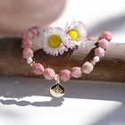 Bracelet yoga fait main en rhodonite, pierre naturelle pour l'anxiété - Atelier DeepStones