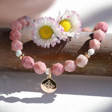 Bracelet yoga en rhodonite, pierre naturelle pour l'anxiété - fait main Atelier artisnal DeepStones- Occitanie