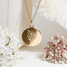 FLEUR DE NAISSANCE SEPTEMBRE : Le LISERON - Médaille gravée 17mm