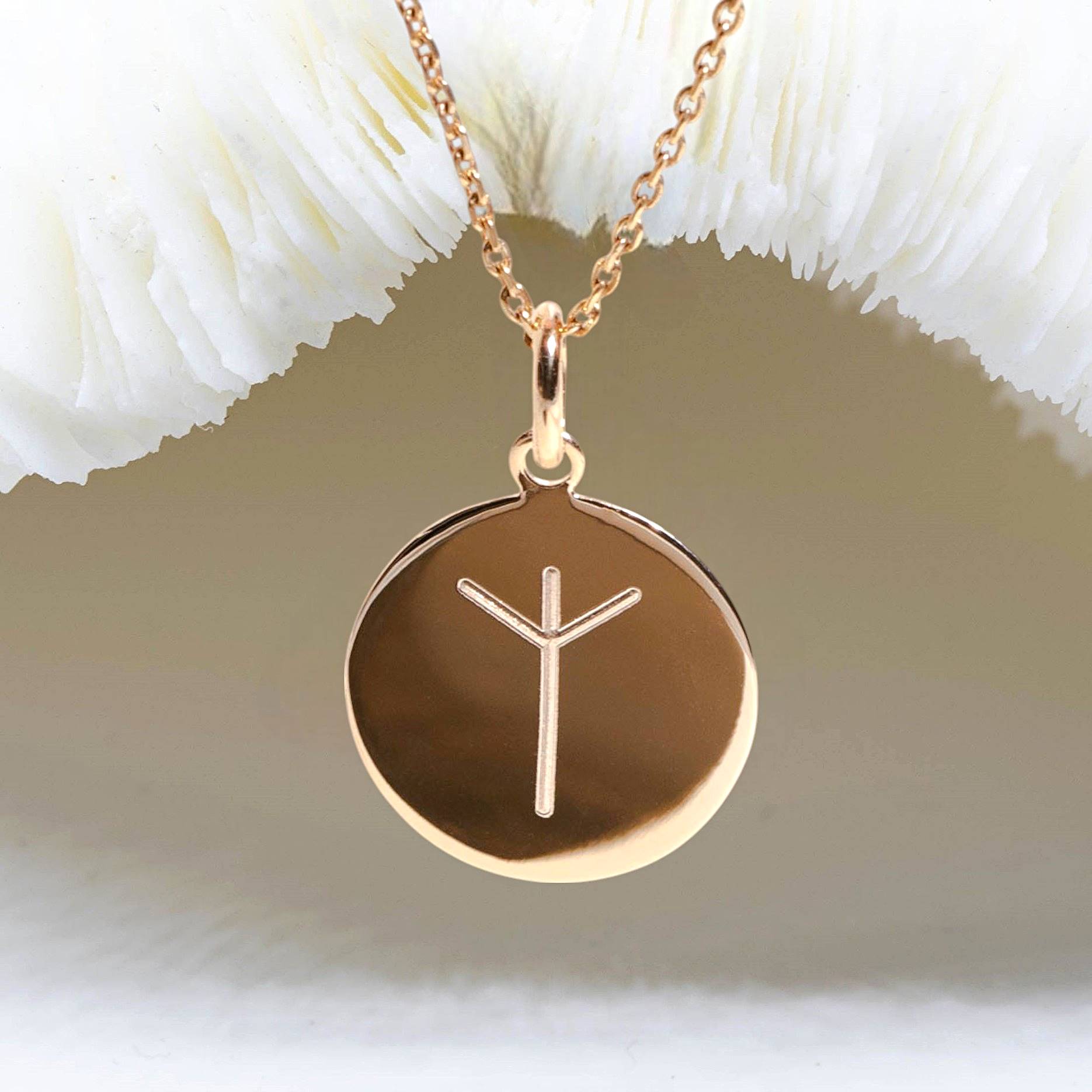 Bijou Rune viking ALGIZ ᛉ | Pendentif nordique de Protection | DeepStones