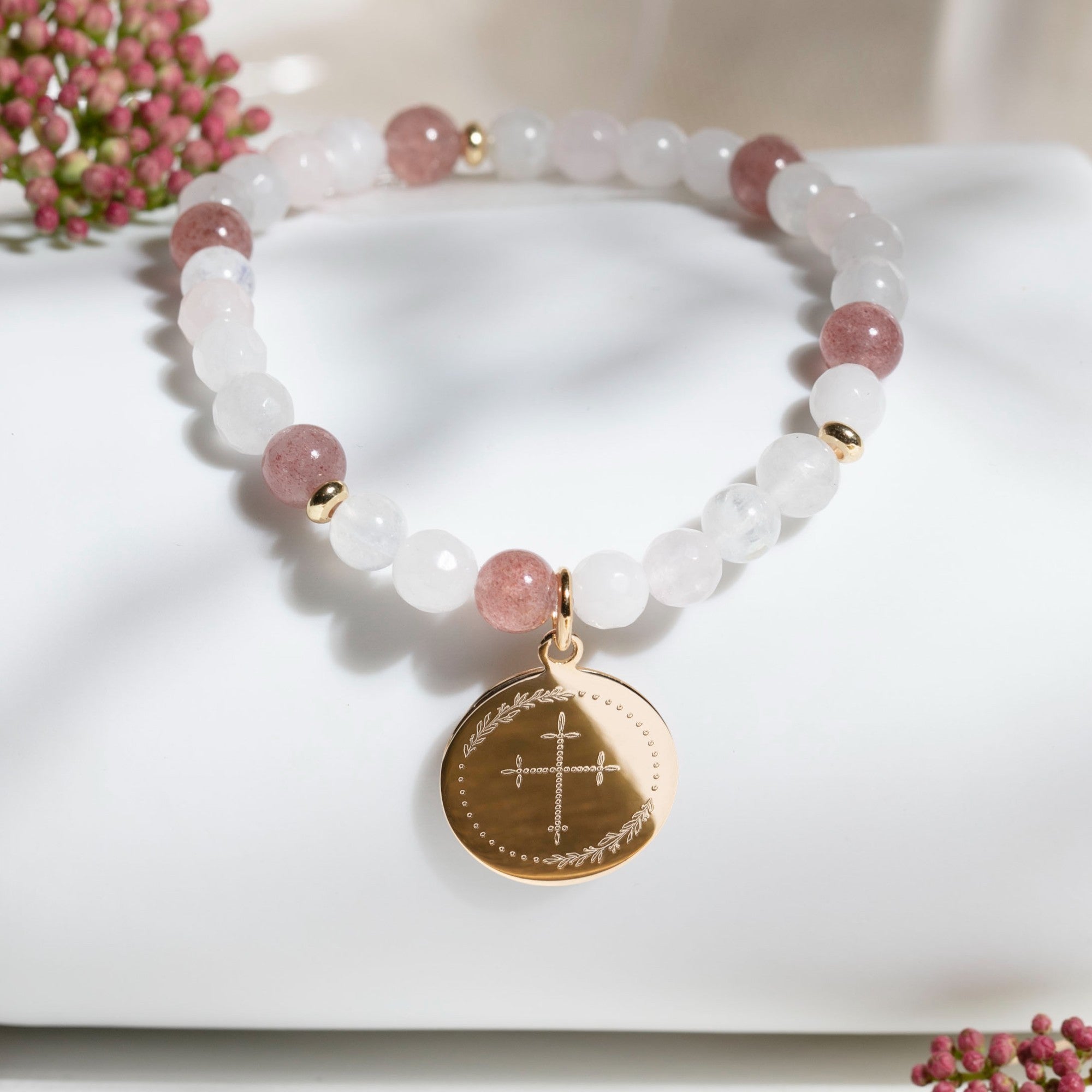 bracelet croix femme or