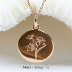 Collier et pendentif fleur de naissance d mars, la jonquille - Atelier  artisanal DeepStones