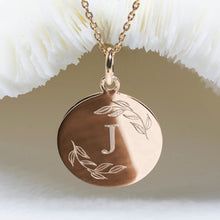 Médaille Baptême Initiale & Laurier  Or ou Argent  DeepStones 