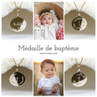 médaille baptême garçon & fille originale