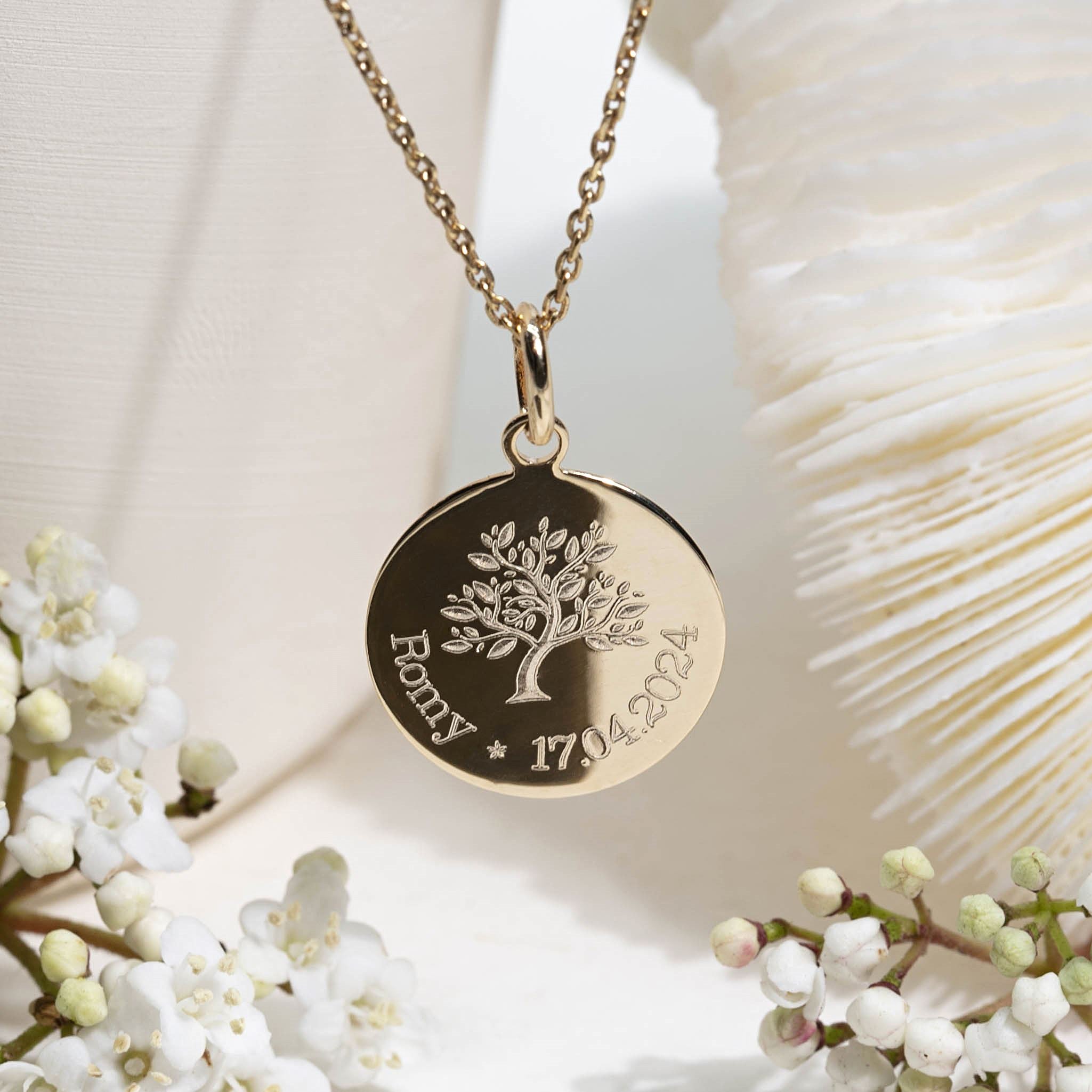 medaille bapteme fille arbre de vie