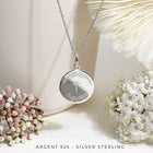 Médaille de baptême en argent 925 pour fille ou garçon avec croix et couronne champêtre - Modèle Augustin