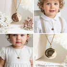 Médaille de baptême initiale personnalisée en plaqué or & argent 925