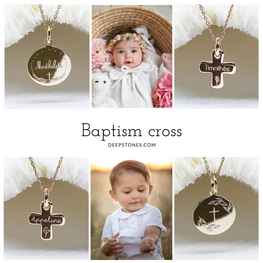 Croix de baptême adulte ou enfant plaqué or