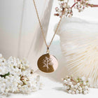 Bijou de baptême pour fille - Collier fleur de naissance Violette du mois de février