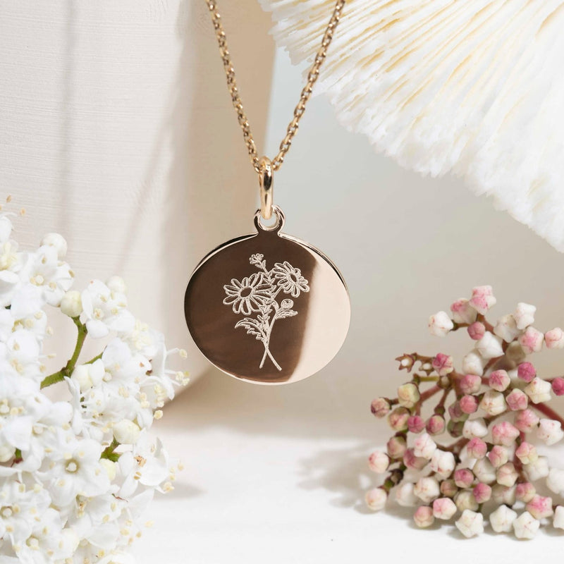 bijou fleur de naissance mois d'avril la Marguerite - plaqué or ou argent 925