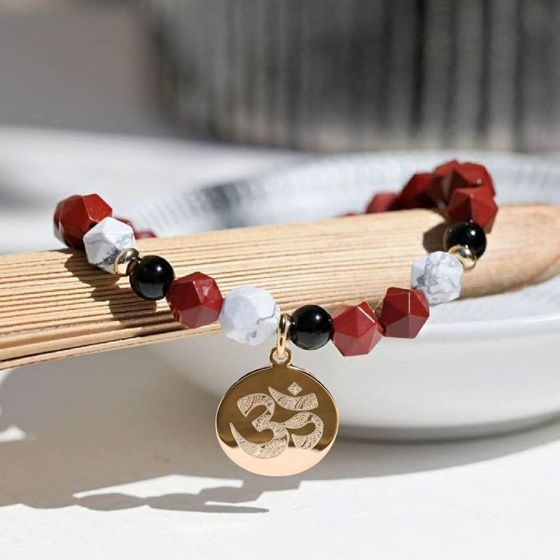 bracelet yoga en jaspe rouge