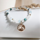 Bijoux spirituels - bracelet yoga avec feuilles de Ginkgo en plaqué or