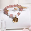 bracelet quartz fraise & pierre de lune