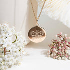 Butterfly necklace - Artisan Diamond Engraving - Made from recycled gold-plated and 925 sterling silver